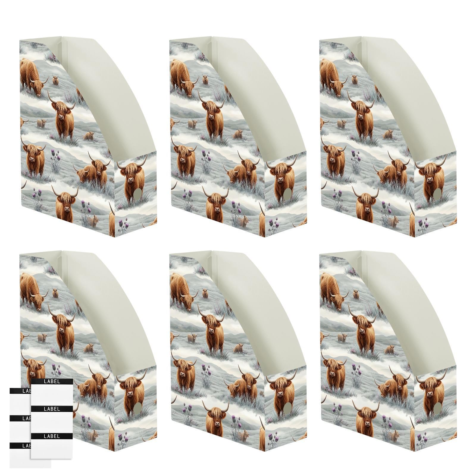 Classic Highland Cow File Organizer con apertura superiore
