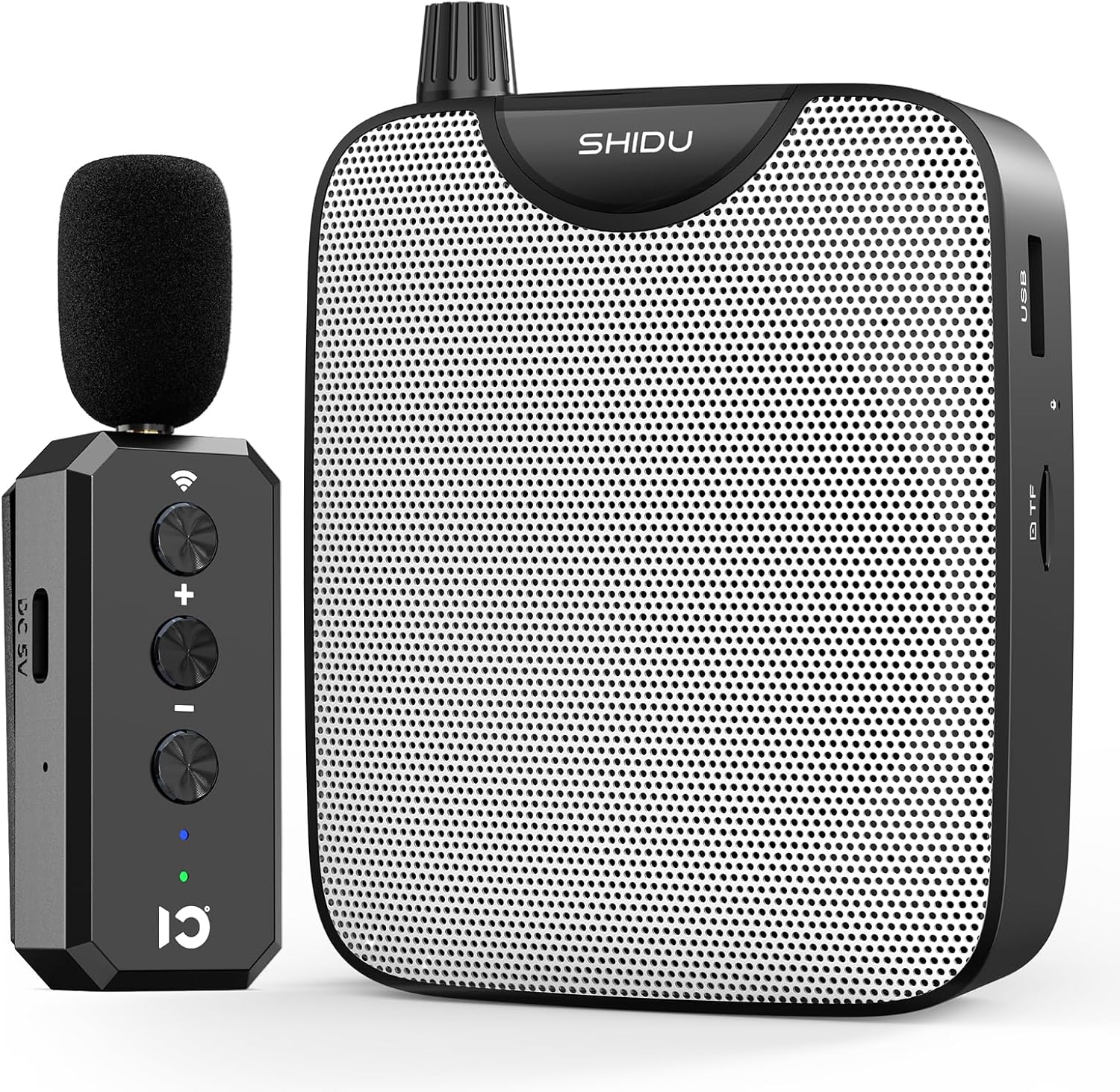 SHIDU 35W Power Voice Amplifier with Bluetooth Wireless Lavalier Microphone