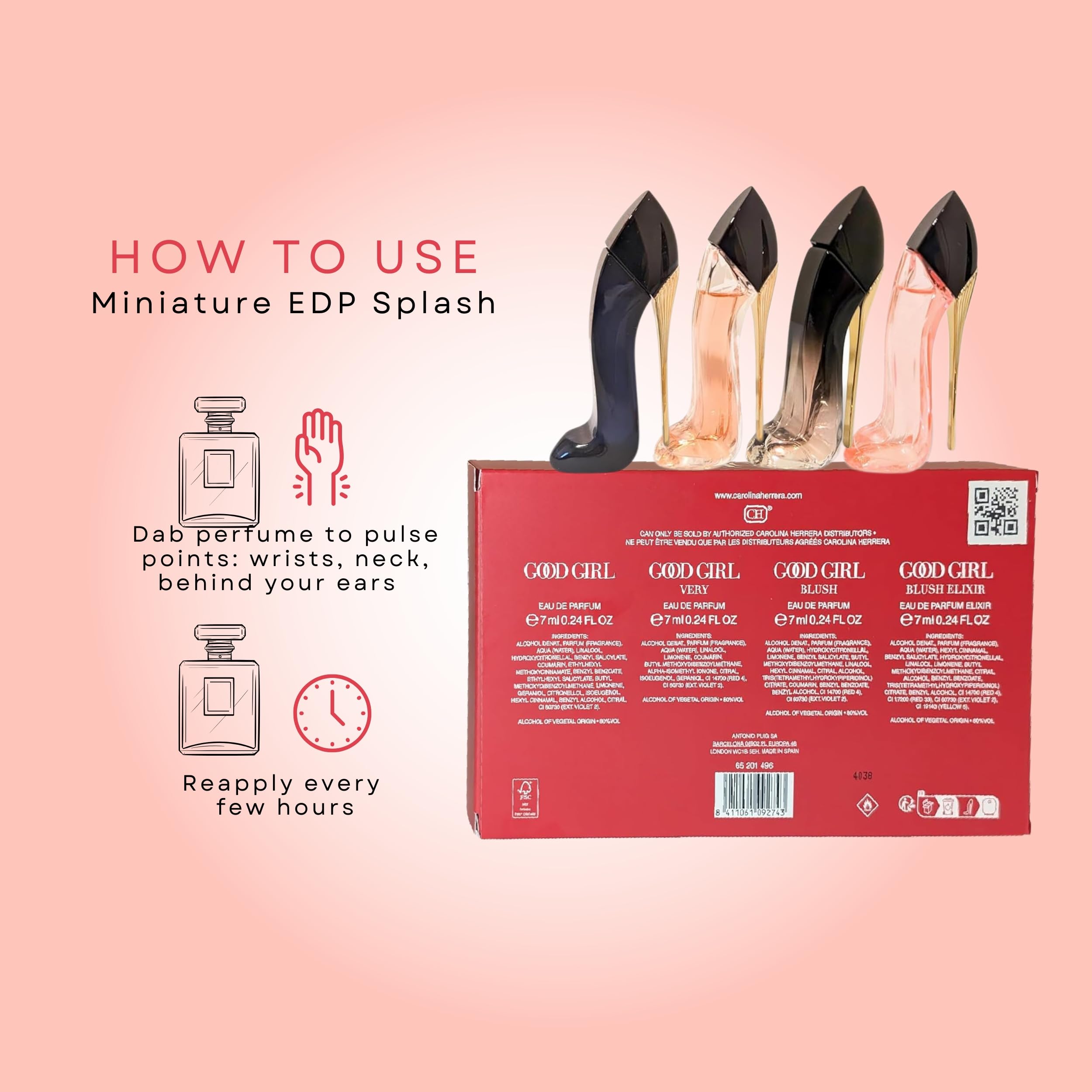 Carolina Herrera Good Girl 4 Pc Mini Shoe Gift Set, Red Pink Black