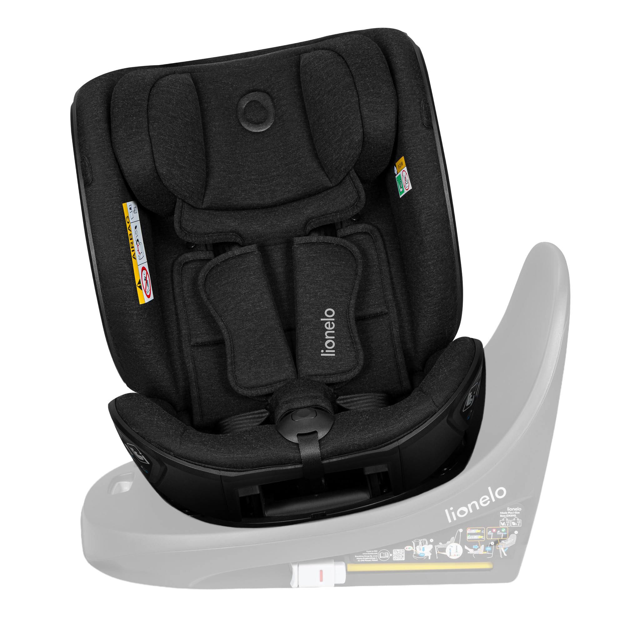 Lionelo Moxie Next i-Size Silla de Coche Para Niños Aprox. 0-4 Años (40-105 Cm), 0-18 Kg, Instalación Sobre Base Giratoria 360°, Protección Lateral SIP, Ajuste Del Reposacabezas Y De La Inclinación