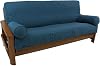 Blazing Needles Solid Twill 8 to 9 Futon Cover Set with 2 Bolster Pillows (Set of 3), Full, Aqua Blue