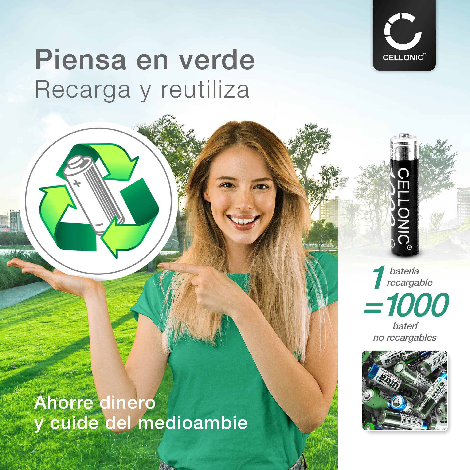CELLONIC AAA NiMH Baterías Pilas para mandos a Distancia, Juguetes - 12x | Recargable (1000mAh, 1.2V) para electrónica, para DOM Tapkey Guard S, ENiQ Guard S