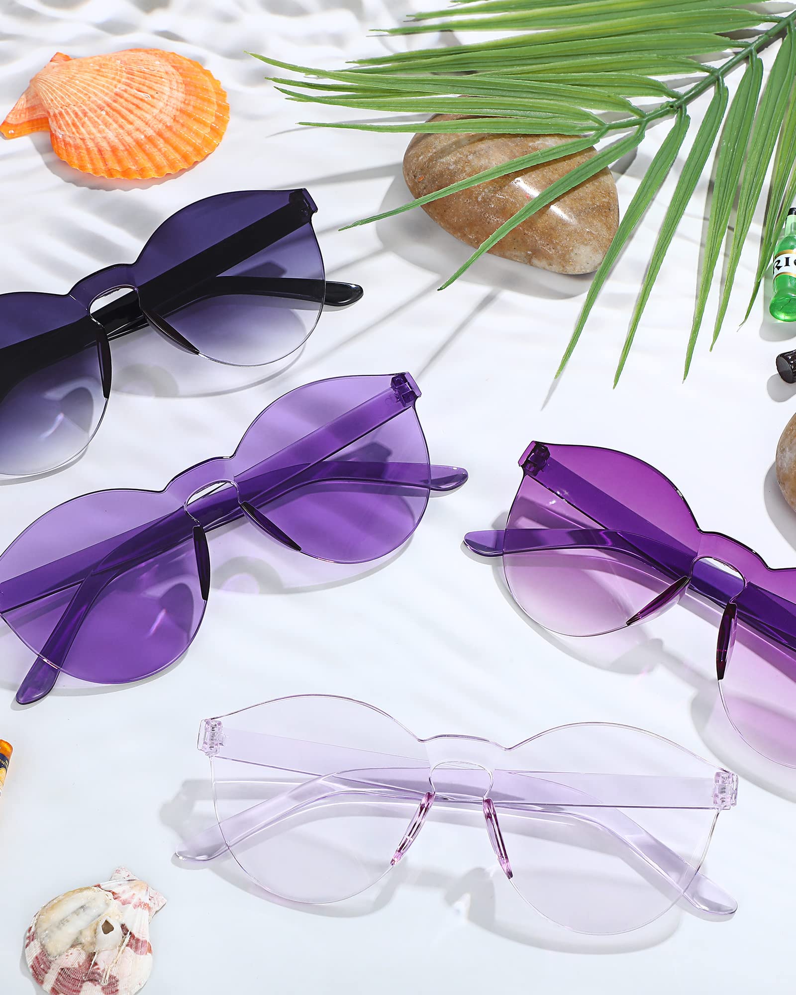 Xuhal 36 Paar farbige Sonnenbrillen, rund, lustig, transparent, Bonbonfarben, randlos, Party, farbige Brillen, getönte Brillen, bunte Retro-Brillen für Damen und Herren, 6 Farben