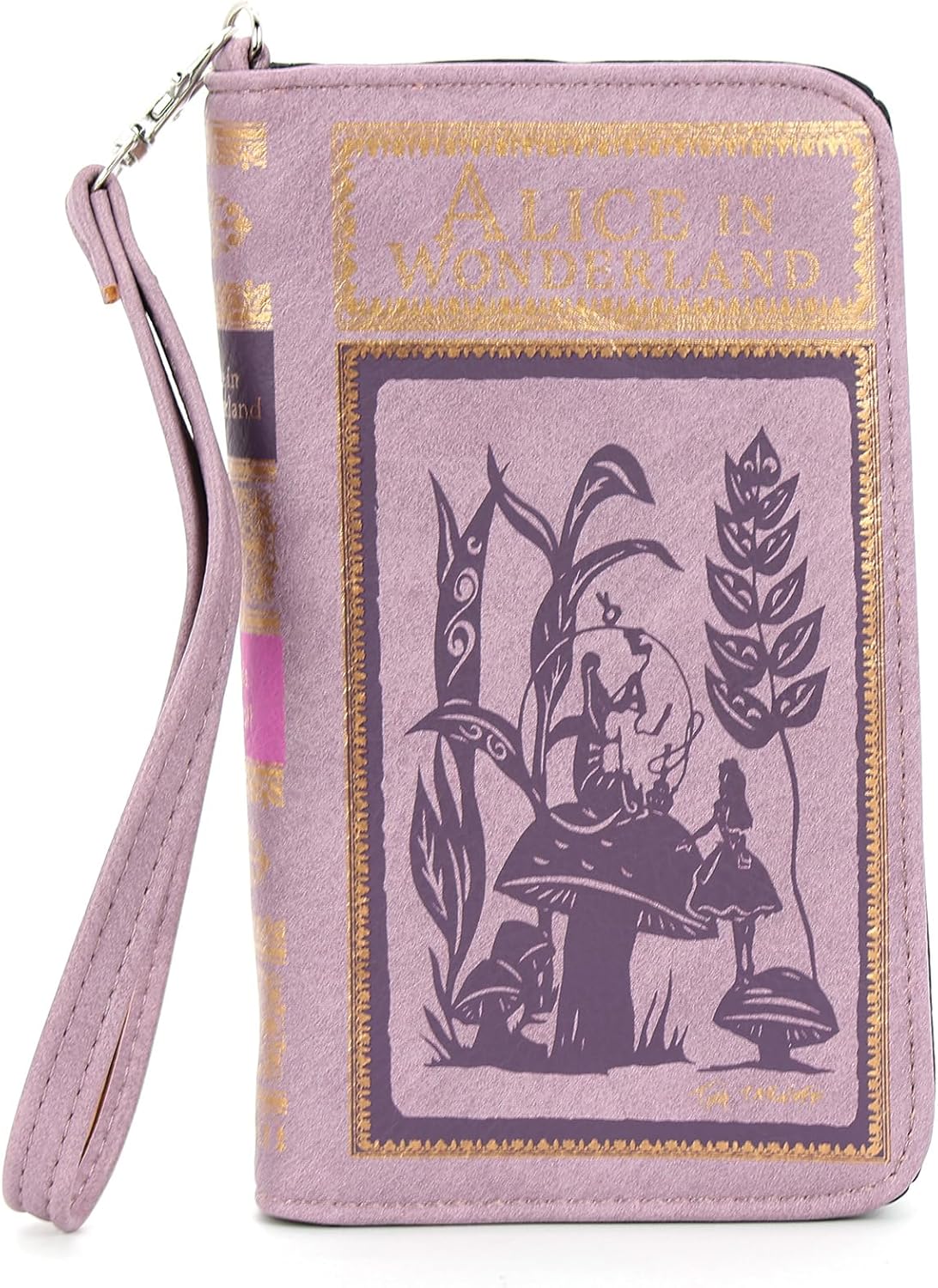 Alice in Wonderland Book Wallet for Women, Purple