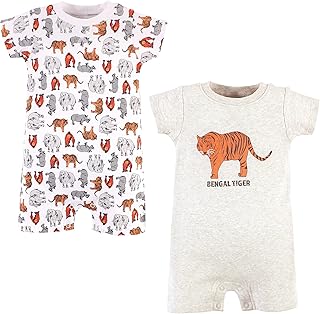 Baby Boys' Organic Cotton Rompers, Endangered Tiger, 6-9 Months