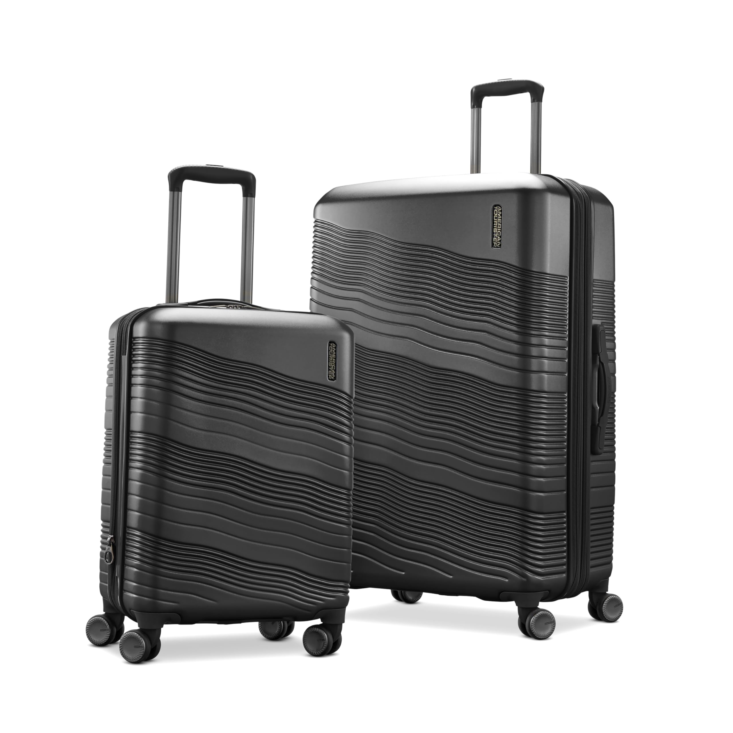 Colorlite II 2 Piece Hard Side Expandable Luggage Set with Spinner Wheels, Black