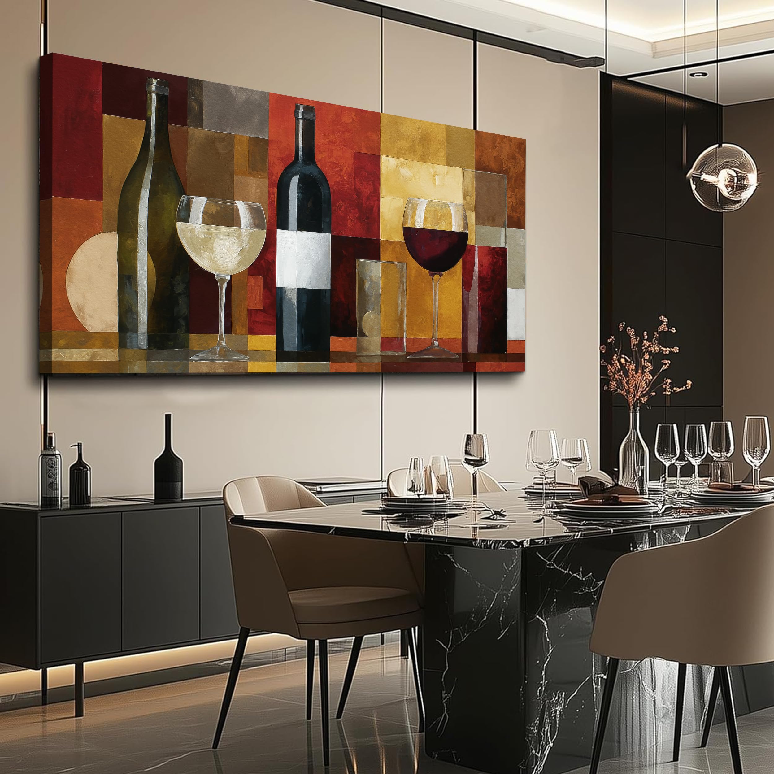 Photo 1 of Tarfupth Wine Glass Canvas Wall Art, 29x58 Inch
