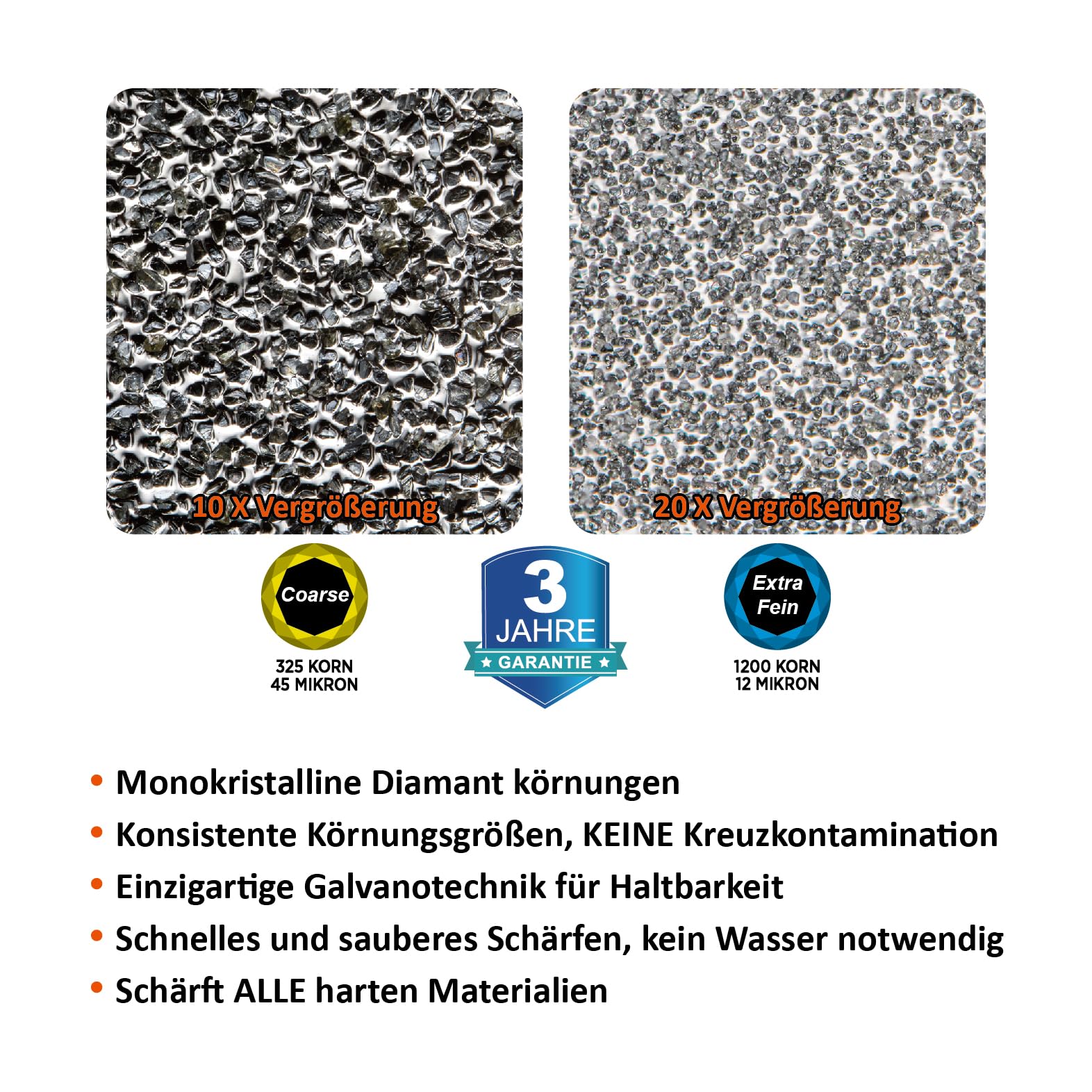 SHARPAL 127N Dual-Grit Diamant-Schleifstein mit Lederstreifen, Werkzeugschärfer zum Schärfen von Messer, Axt, Rasenmähermesser, Gartenschere und allen Klingenkanten, Grobe/Extrafeine 325/1200 Körnung