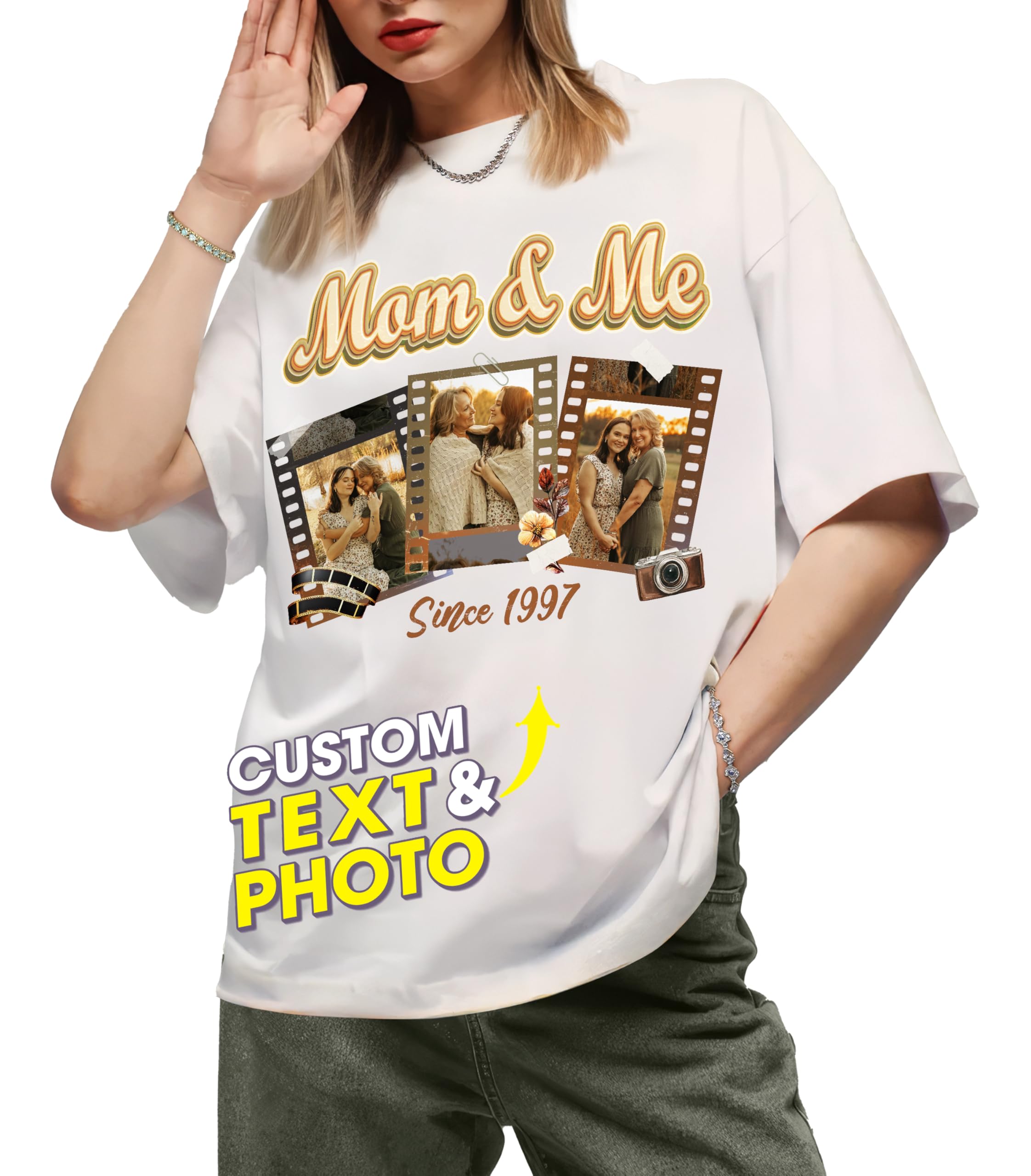 H-DEWALL Custom T Shirts from Daughters Shirts for Women Mama Customize Shirt Vintage Gift Idea