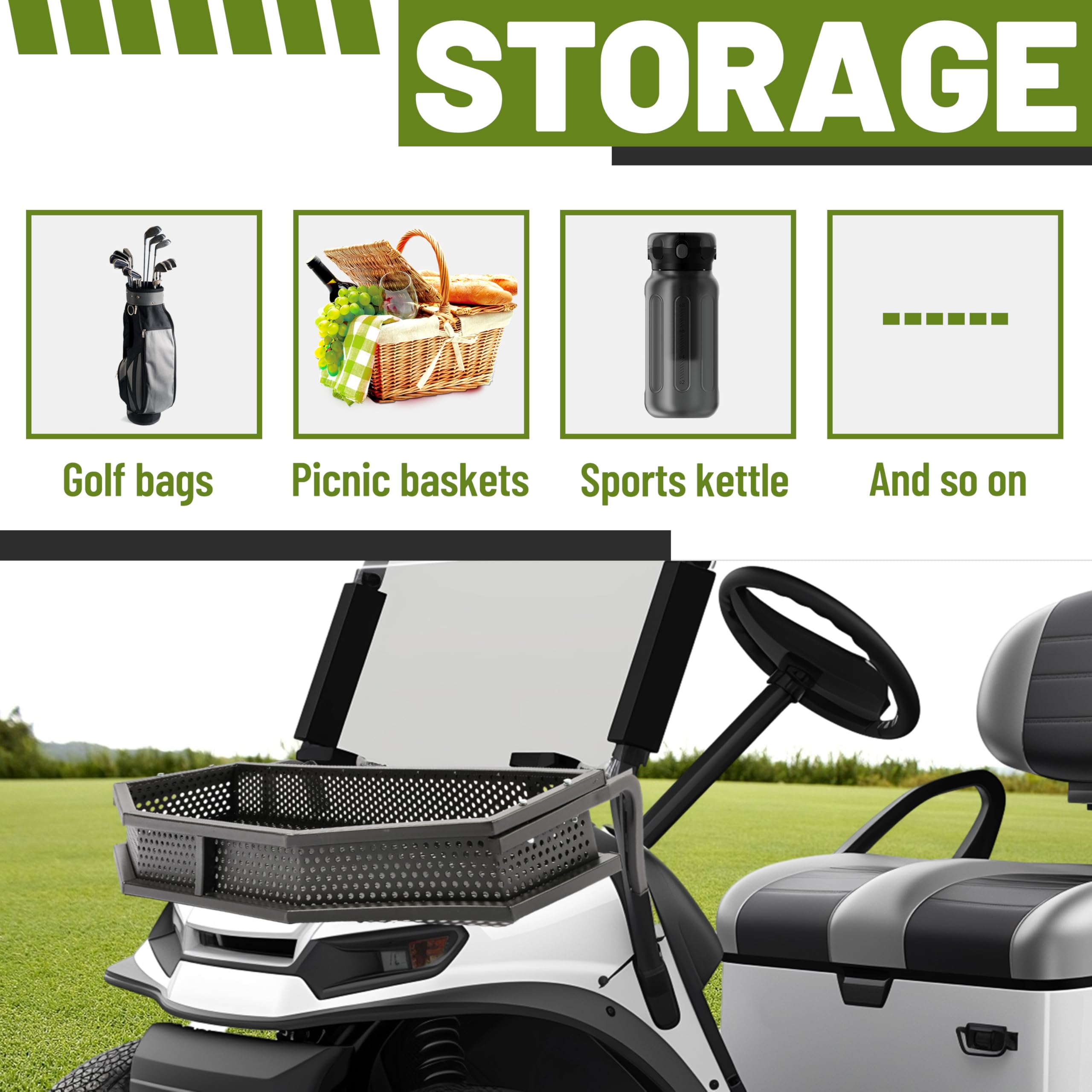 Amazon.com: HECASA Front Cargo Basket Compatible with Yamaha G29