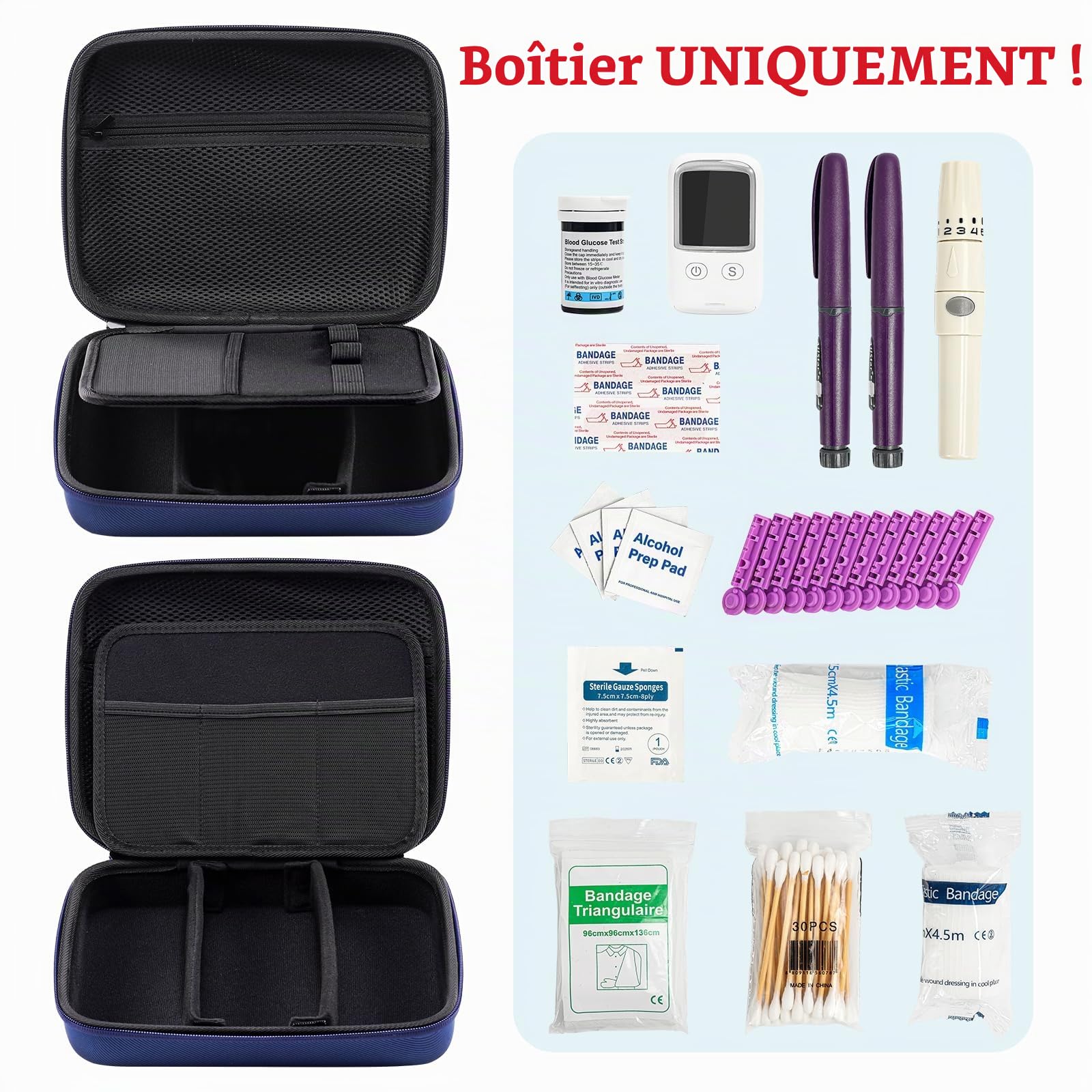 ProCase Étui Voyage de Insuline Médicament, Trousse à Insuline Diabétique Pratique, Sac Diabète de Stylos à Insuline, Seringues et Aiguilles, Coque Voyage Insuline