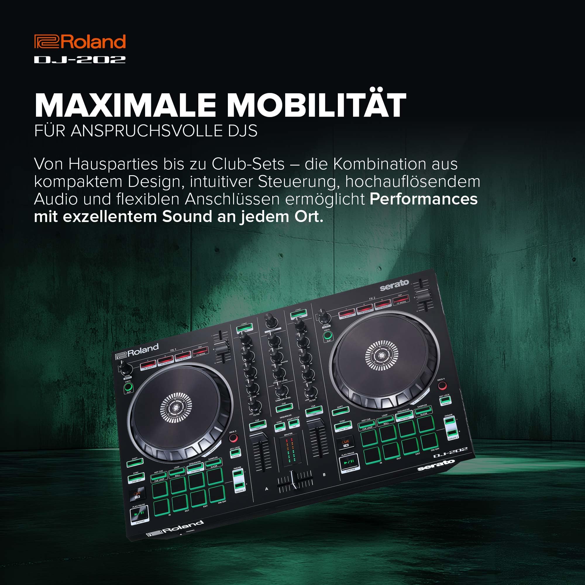 Roland　DJ-202 Roland DJ-202 USB-DJ-Controller mit Kopfhörer