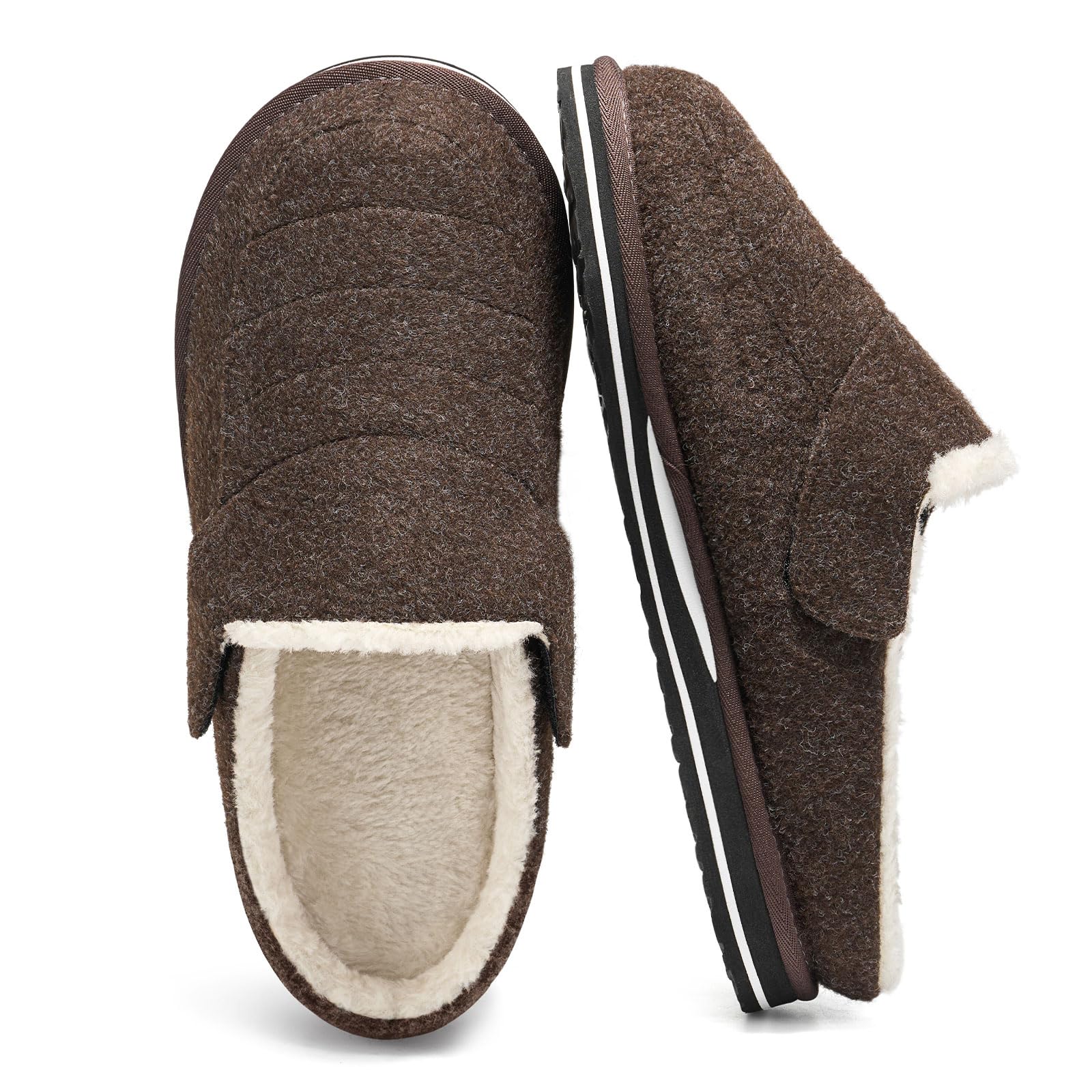 YOLIS Mens Slippers with Arch Support Memory Foam House Slippers for Men Adjustable Warm Slip on House Shoes