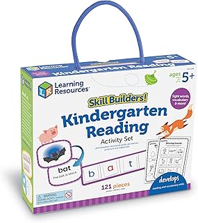 Learning Resources Skill Builders! Kindergarten Reading Activity Set - 122 Pieces, Ages 5+ Kindergarten Learning Essential Materials, Reading Activities for Kids, Kindergarten Homeschool Supplies