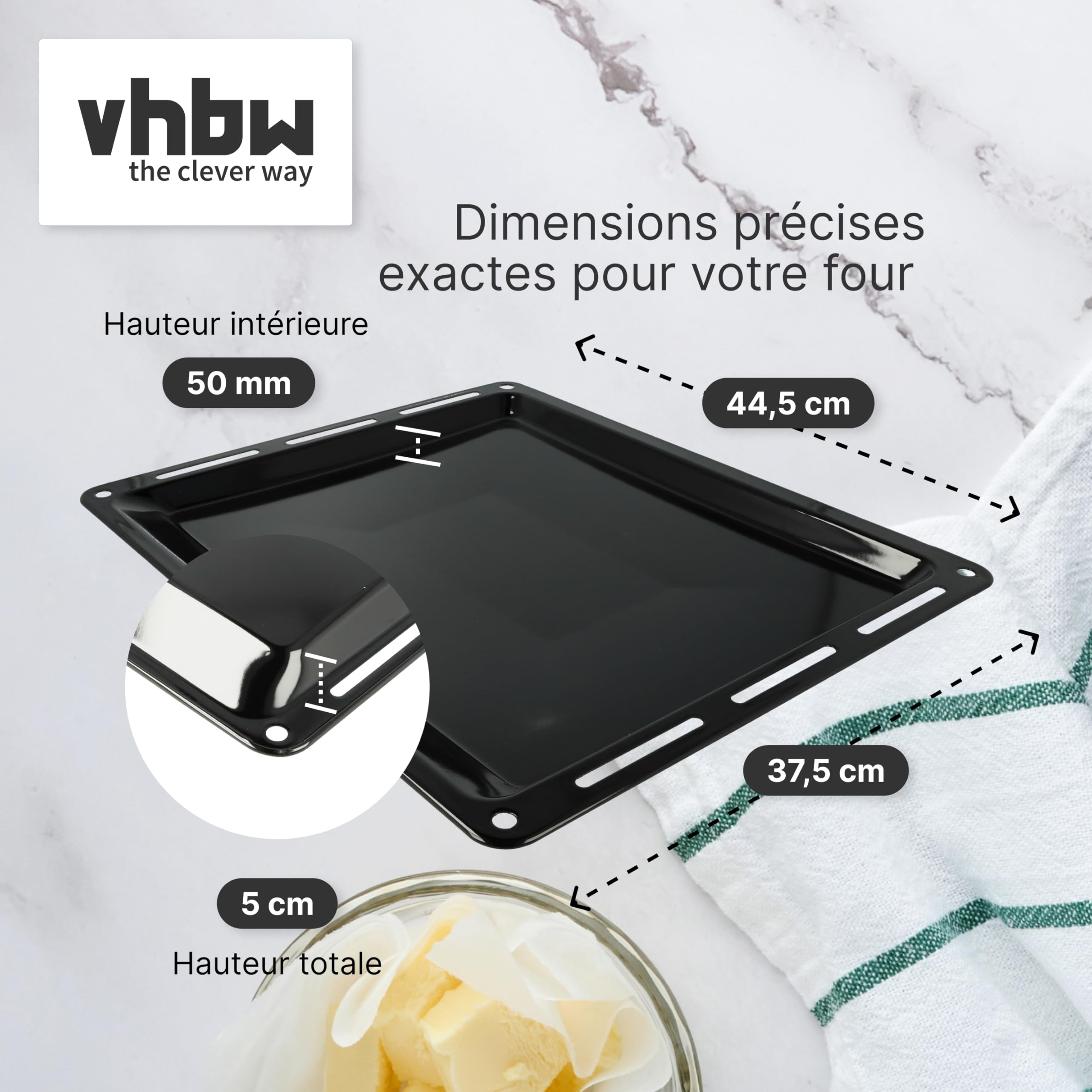 vhbw Plaque de four remplacement pour Miele HBB 71 pour Four - 44,5 x 37,5 x 5 cm