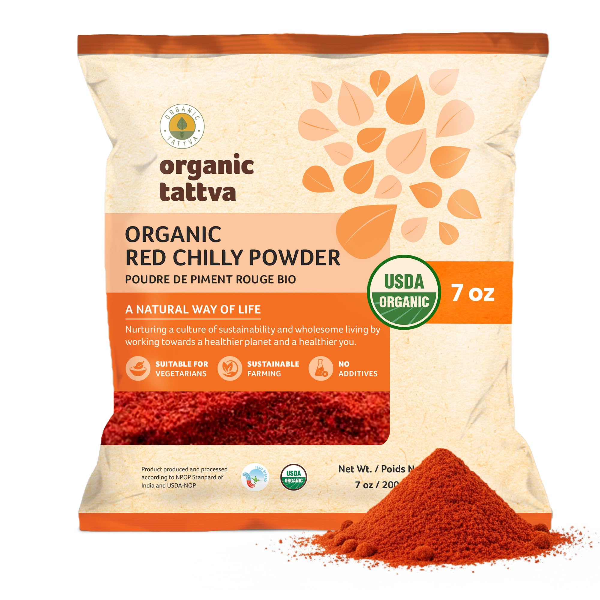 Organic Dried Red Chilli Powder - 200 Gram | Quality Mirchi Powder, Naturally Processed, from Farm Picked Fresh Red Chilli Pepper