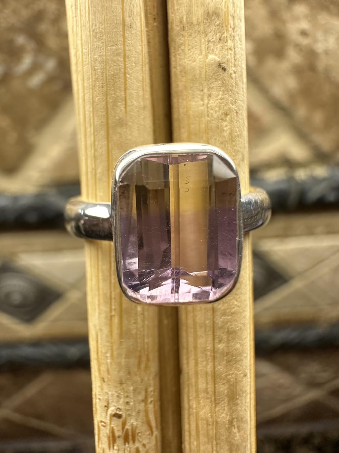 Genuine 2ct Ametrine 925 Sterling Silver Engagement Ring Size 6, 7, 8, 9 - Image 6