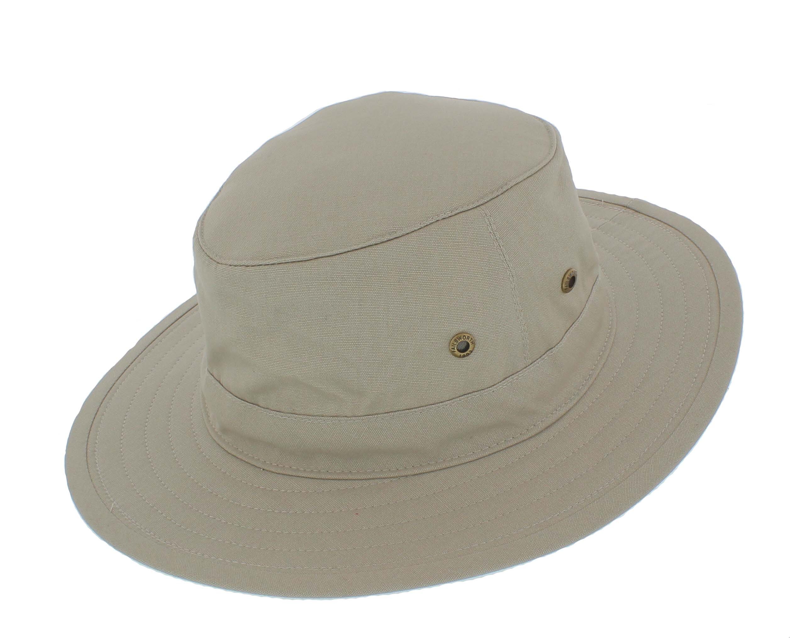 Failsworth Summer Cotton Lightweight Traveller Safari Fedora (Medium 57cm , Stone)