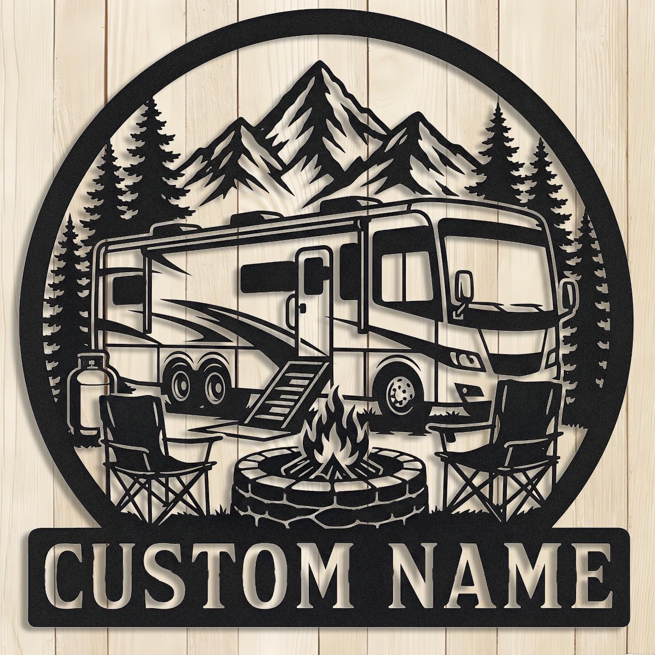 Personalized RV Camper Metal Sign,Custom Bus Camping Car Wall Art,Rustic Campsite Plaque,Family Name Sign,Outdoor Adventure Cabin Decor rv