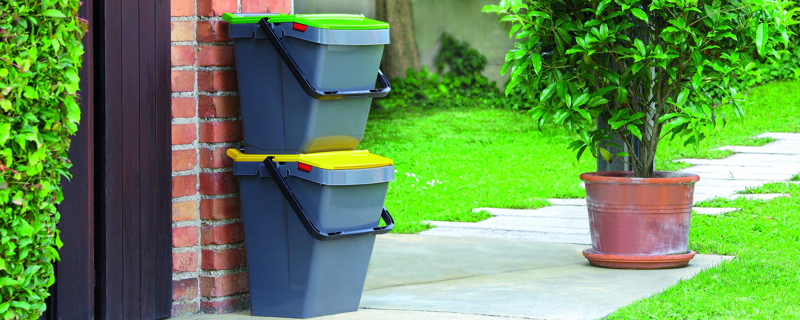 MATTIUSSI TRIS CONTENITORI IMPILABILI PER RIFIUTI EASY TWIN 30L