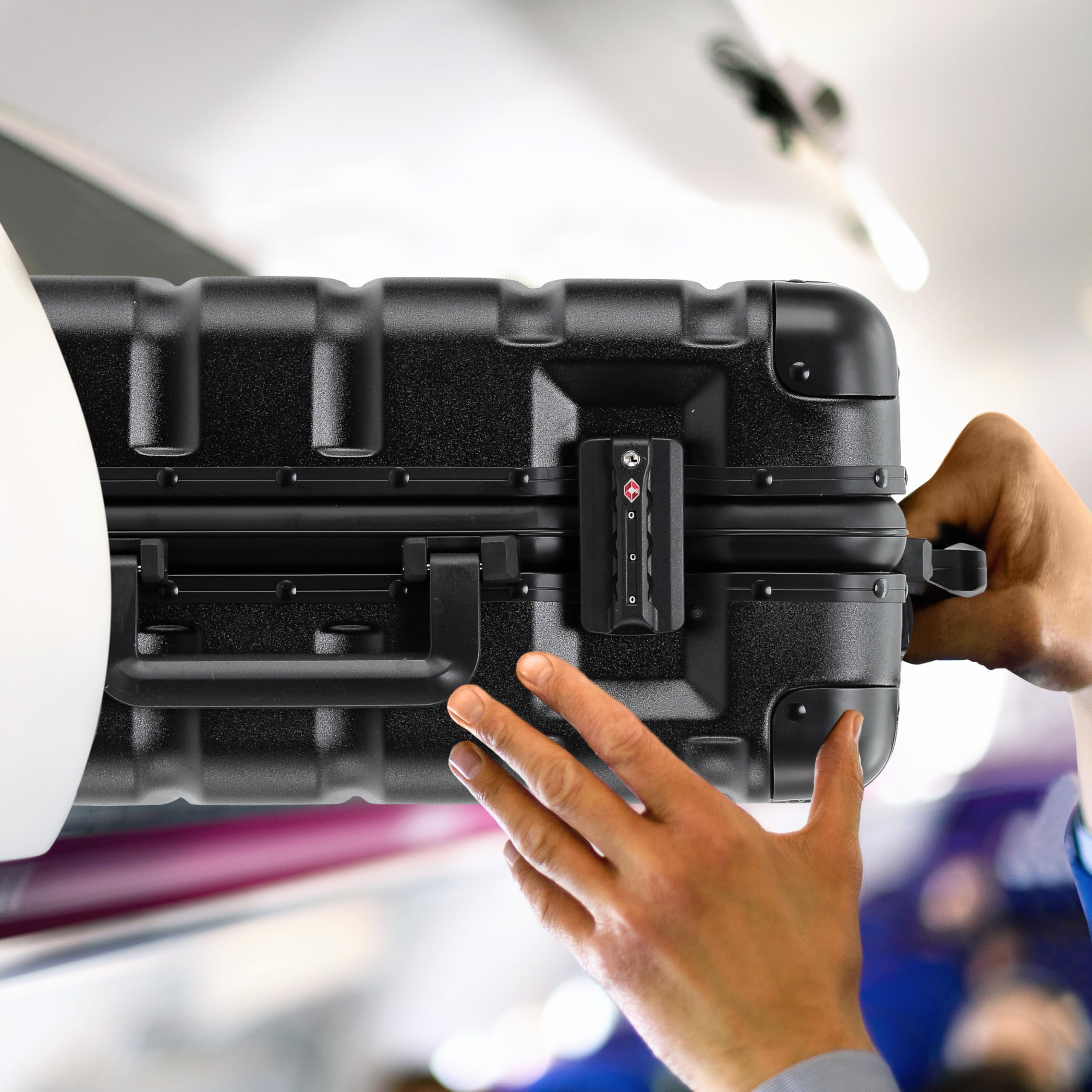 Flight Knight Premium Travel Suitcase - 8 Spinner Wheels - Built-in TSA Lock Lightweight Aluminium Frame, ABS Hard Shell Carry on Check in Luggage Highly Durable - Approved for Over 100 Airlines