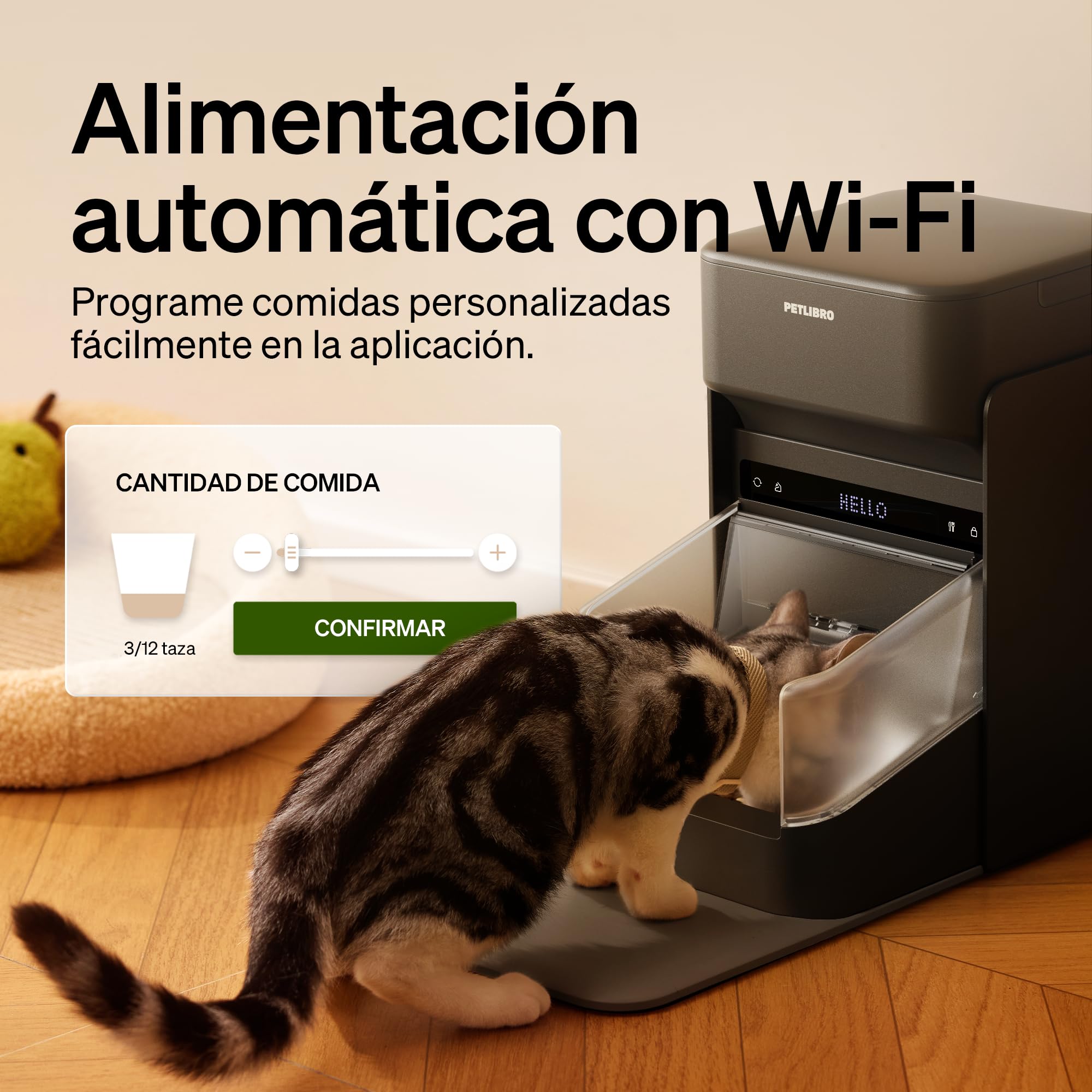 PETLIBRO RFID Comedero Gato Automático Negro con App WiFi 5G y 2.4G, Alimentador Inteligente Antirrobo para Varios Gatos, Control de Dieta y Reconocimiento Individual, PETLIBRO Automatic Cat Feeder