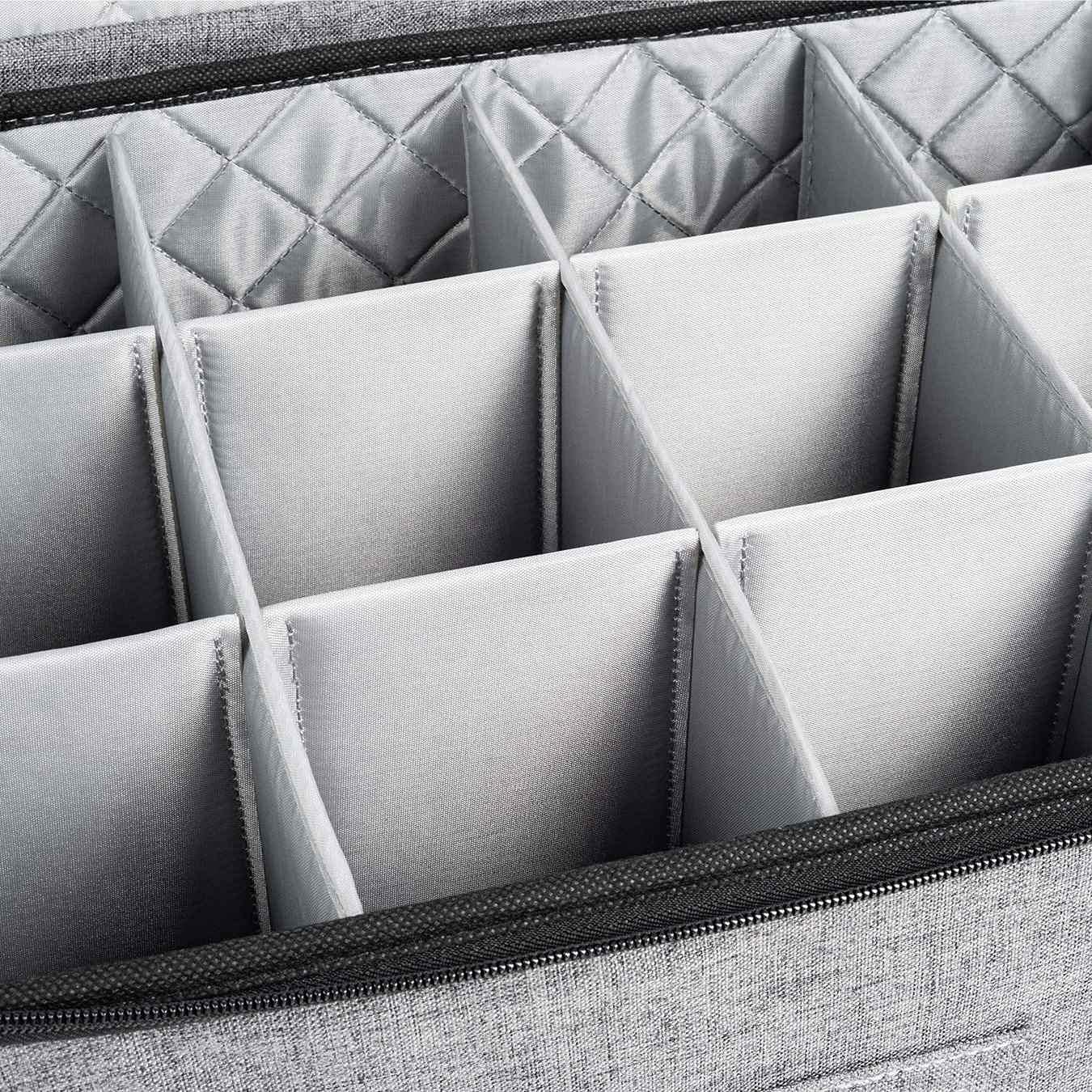 Die Aufbewahrung von Weinglas bietet Platz für 12 Weingläser oder eine faltbare -Aufbewahrungsbox, die auch zur Aufbewahrung von Kleidung verwendet werden kann
