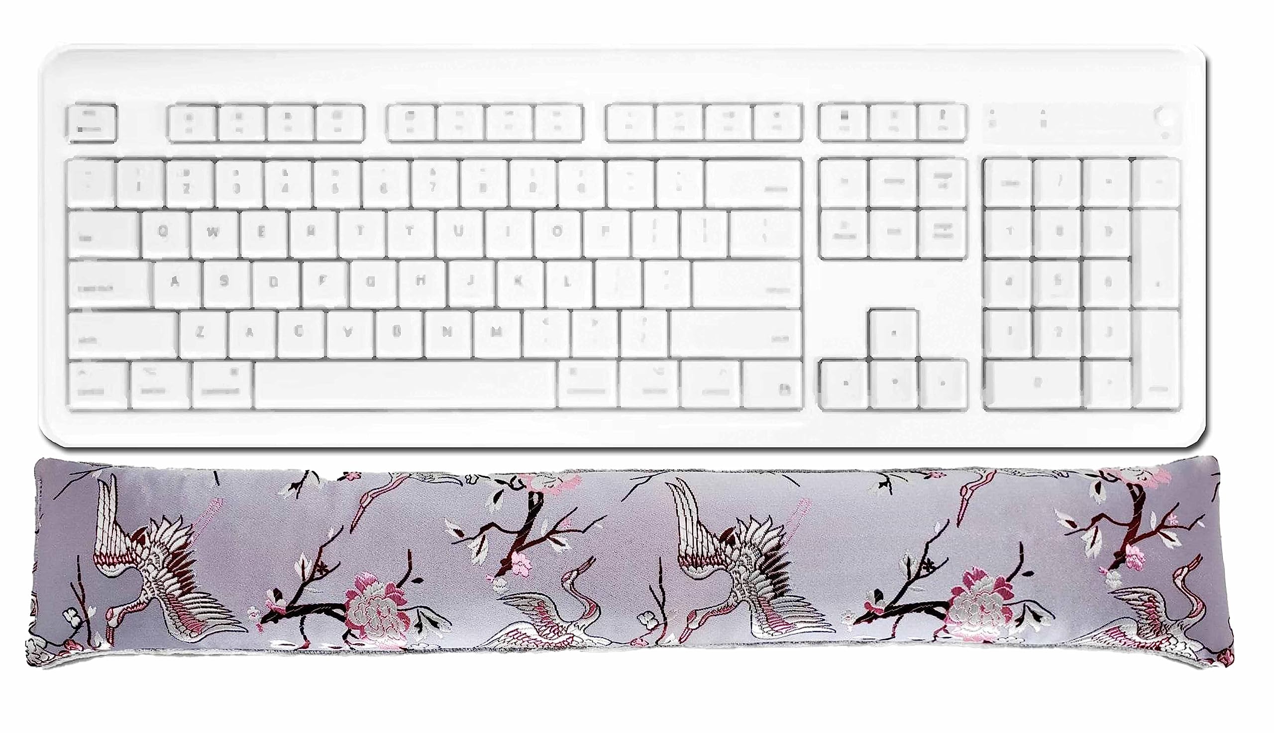 Satin Brocade Crushed Velvet Keyboard Wrist Rest - Lavender Scent - Luxury Ergonomic Support with Flaxseed Fill -