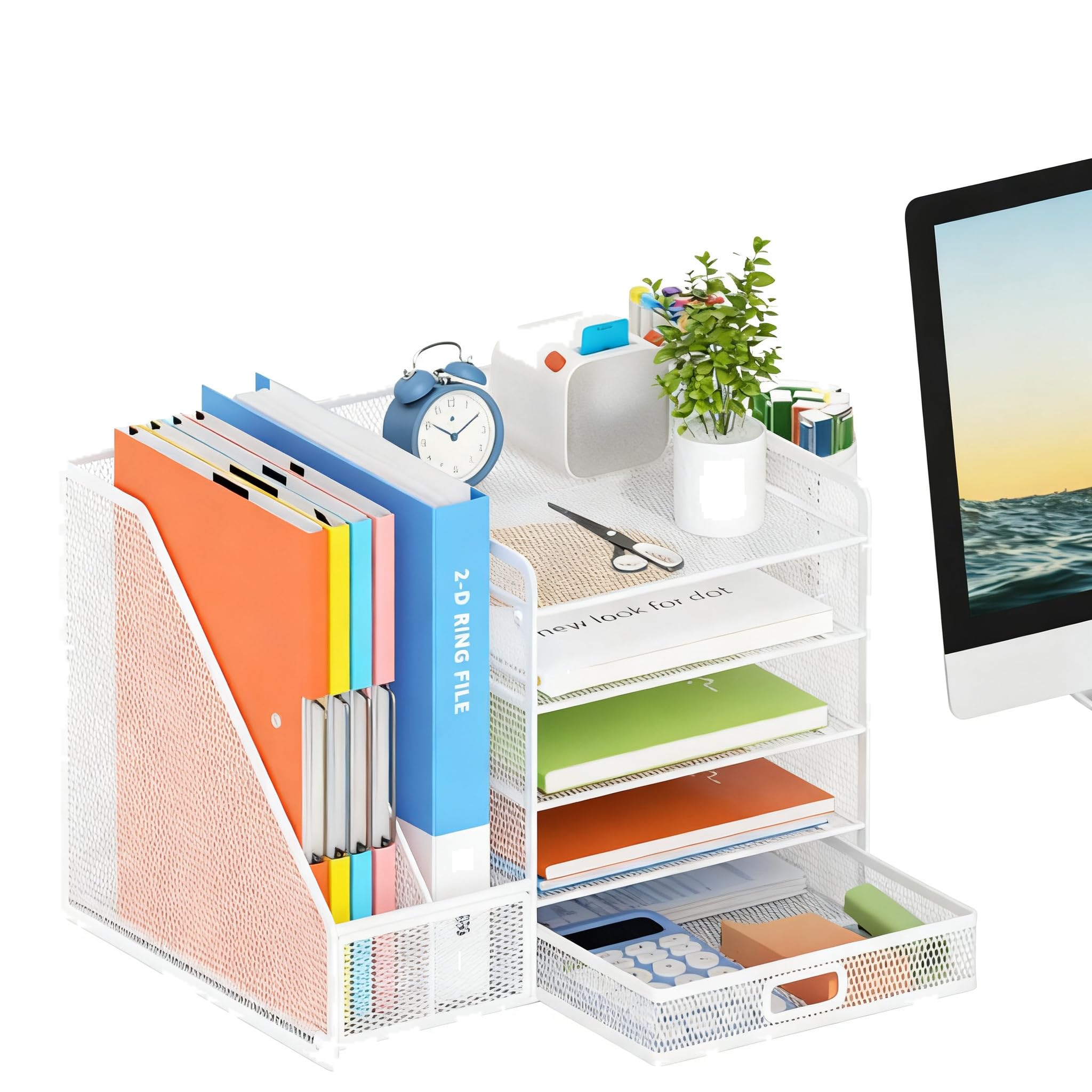 Organizzatore di documenti da ufficio,Bianco 8031B 1 cassetto