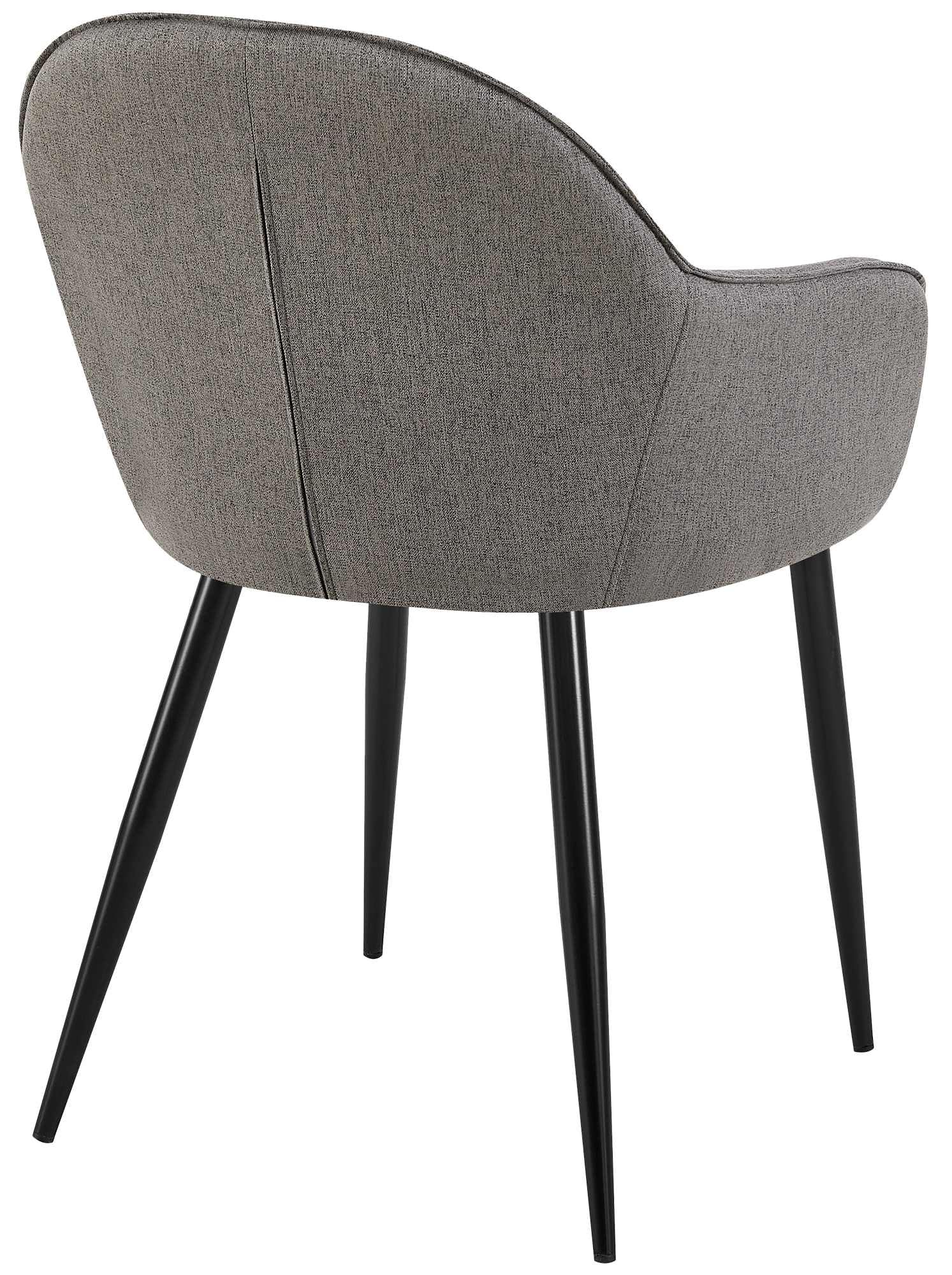 CLP Set de 2 sillas de Comedor Boise en Tela con Base metálica I Juego de 2 butacas de salón con reposabrazos & Respaldo, Color:Gris Oscuro