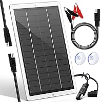 Vista 1 de Saillong Cargador Mantenedor de Batería Solar para Automóvil de 12V, Panel Solar Impermeable Cargador Solar Portátil de Goteo con Enchufe