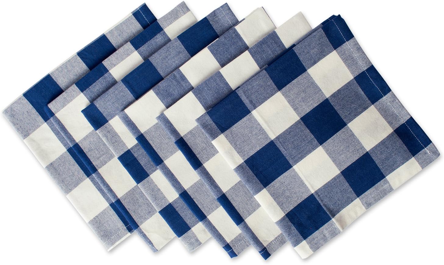 Up To 50% OFF DII Buffalo Check Collection, Classic Farmhouse Tabletop Set, Napkin Set, 20x20, Navy & Cream, 6 Piece