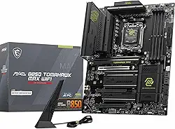 MSI Placa-mãe MAG B850 Tomahawk MAX WiFi, ATX - Suporta processadores AMD Ryzen 9000/8000/7000, AM5-80A SPS VRM, DDR5 Memory Boost 8400+ MT/s (OC), PCIe 5.0 x16, M.2 Gen5, Wi-Fi 7, 5G LAN