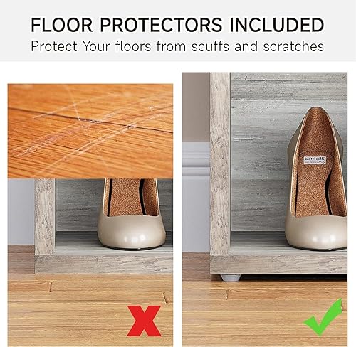 Miniatura 8 de GAOMON Banco de zapatos con cojín, banco de almacenamiento con 10 compartimentos y estantes ajustables, banco de zapatos de entrada con bolsillos