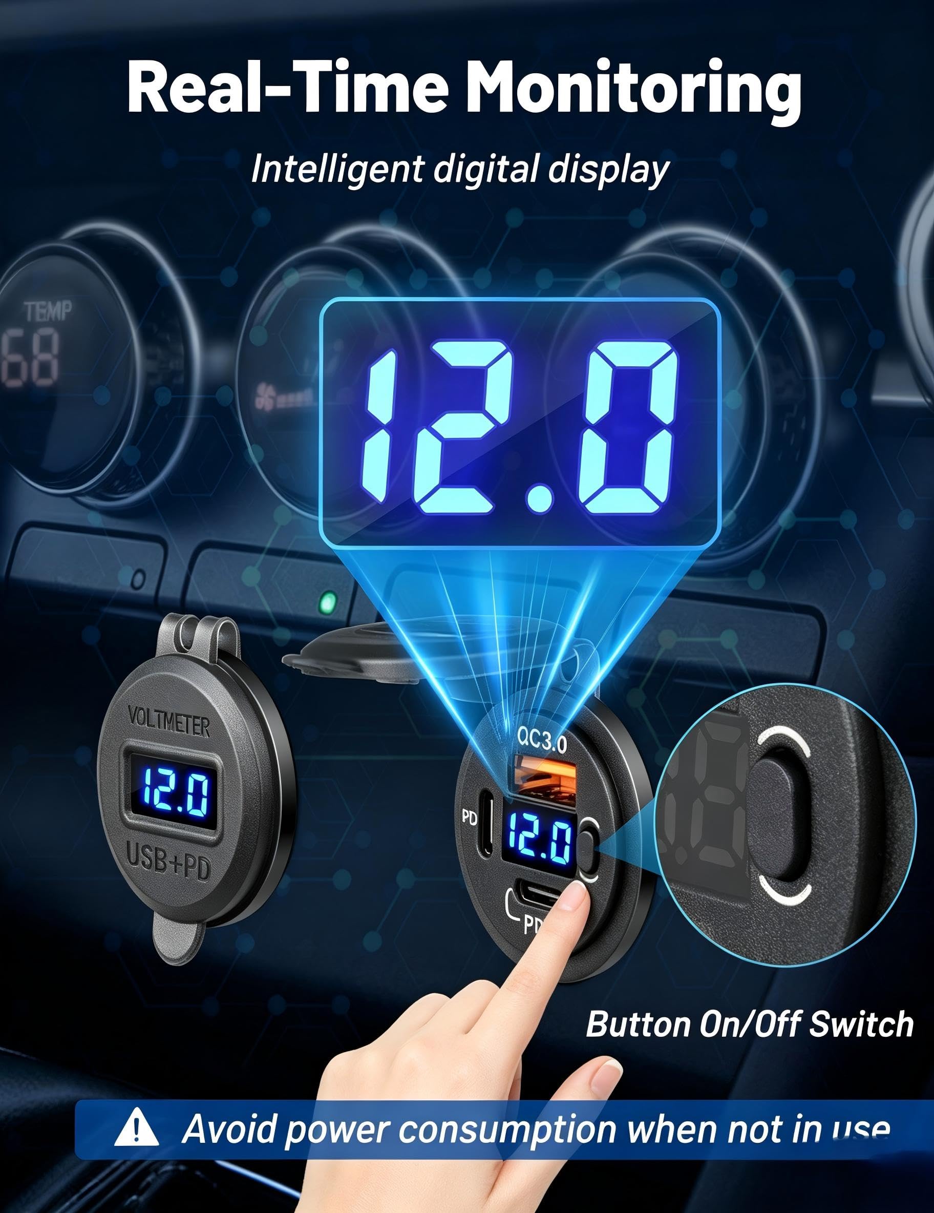 Anina Prise d'alimentation USB 78 W 3 ports 12 V