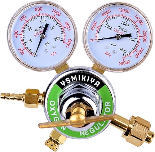 Regulador de oxígeno resistente, medidor de tanque grande, salida de regulador de antorcha de corte 0-200PSI entrada 0-4000PSI CGA 540