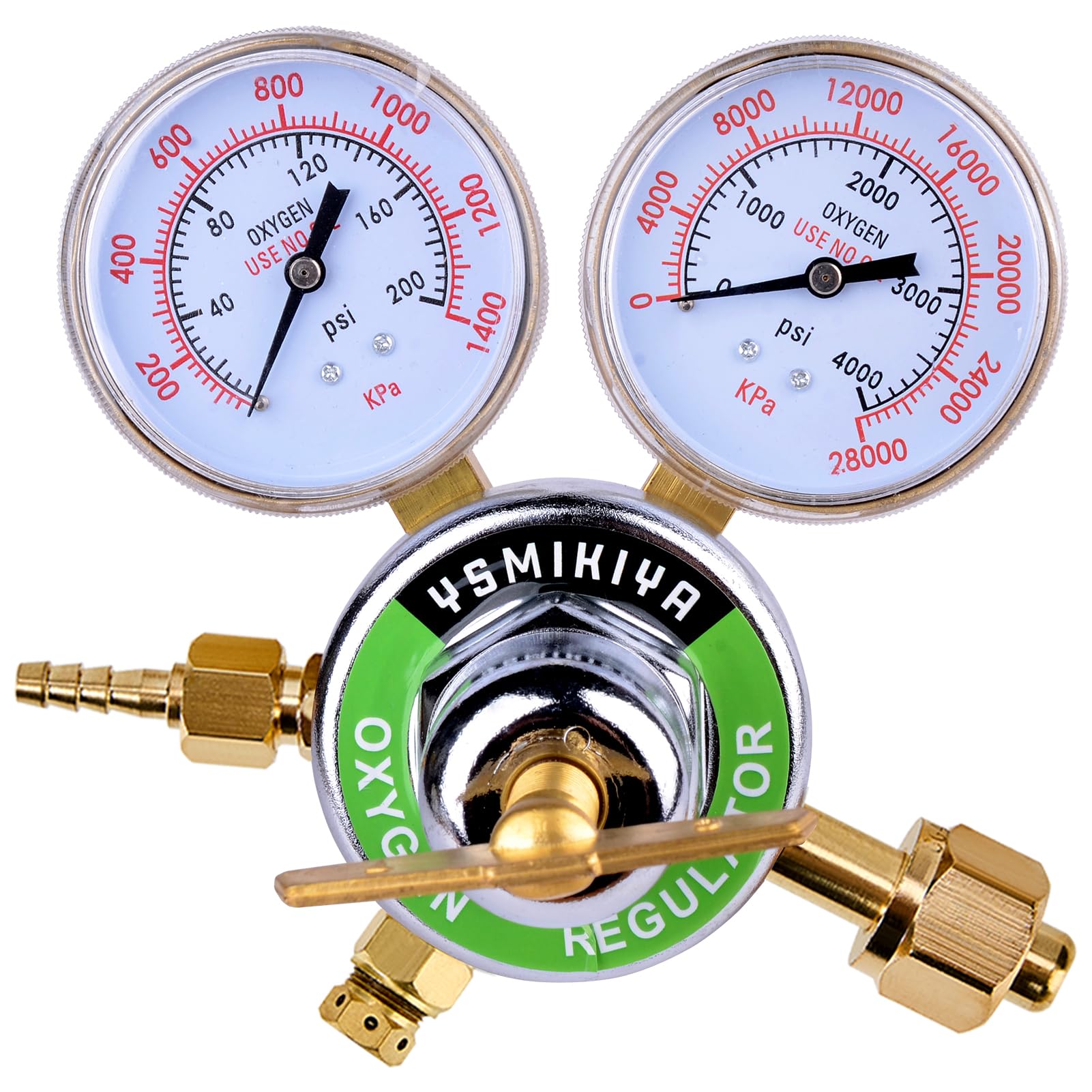 Ysmikiya Heavy Duty Oxygen Regulator, Large Tank Gauge Cutting Torch Regulator Outlet 0-200PSI Inlet 0-4000PSI CGA 540