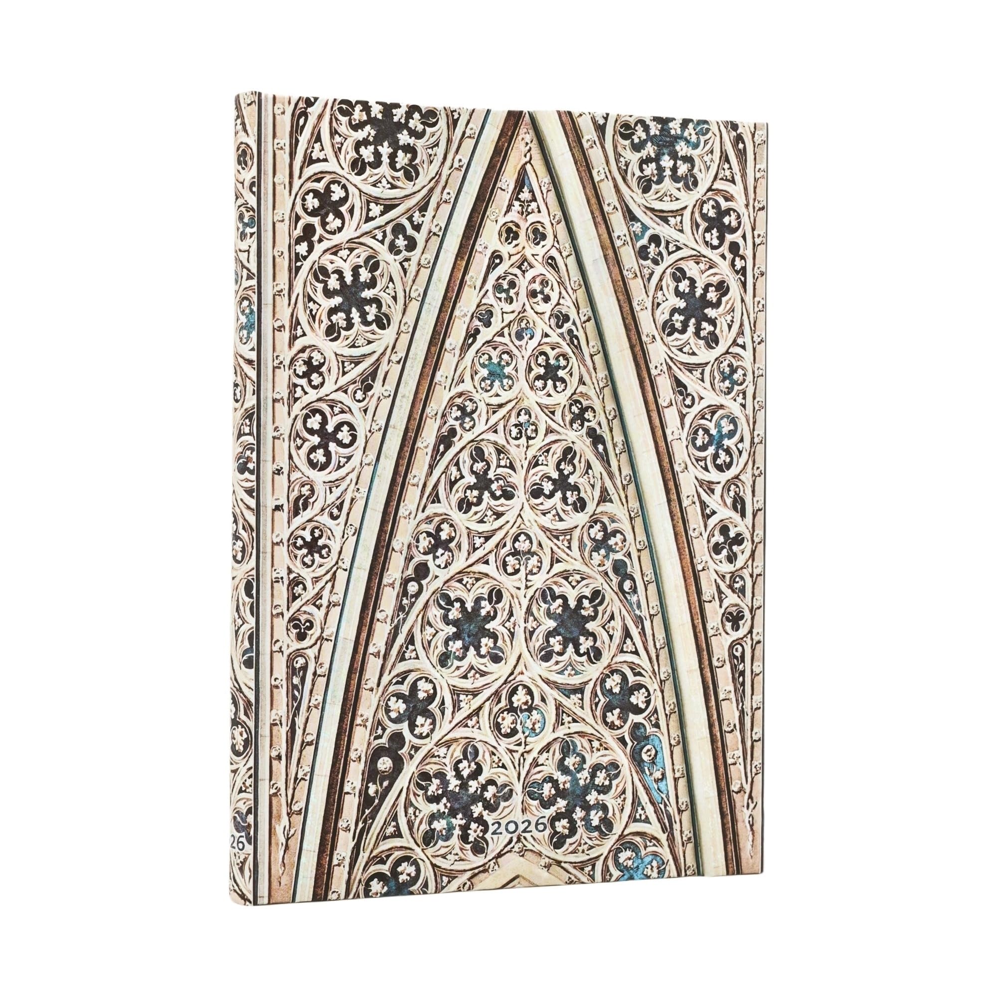 Paperblanks 2026 Vault of Milan Cathedral | Milan Cathedral | 12 Month Calendar | Midi | Verso | with Folding Envelope | 160 Pg | 100 GSM