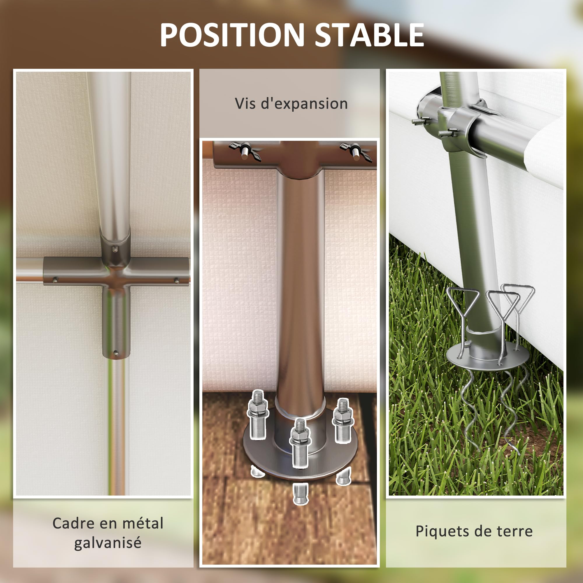 Outsunny Abri de Jardin Abri Vélo Extérieur 3 x 4,5 x 2,5 m Gris Clair | Porte Enroulable Zippée, Fenêtres Ventilées, Tente de Stockage Étanche Anti-UV, pour Moto, Outils de Jardin
