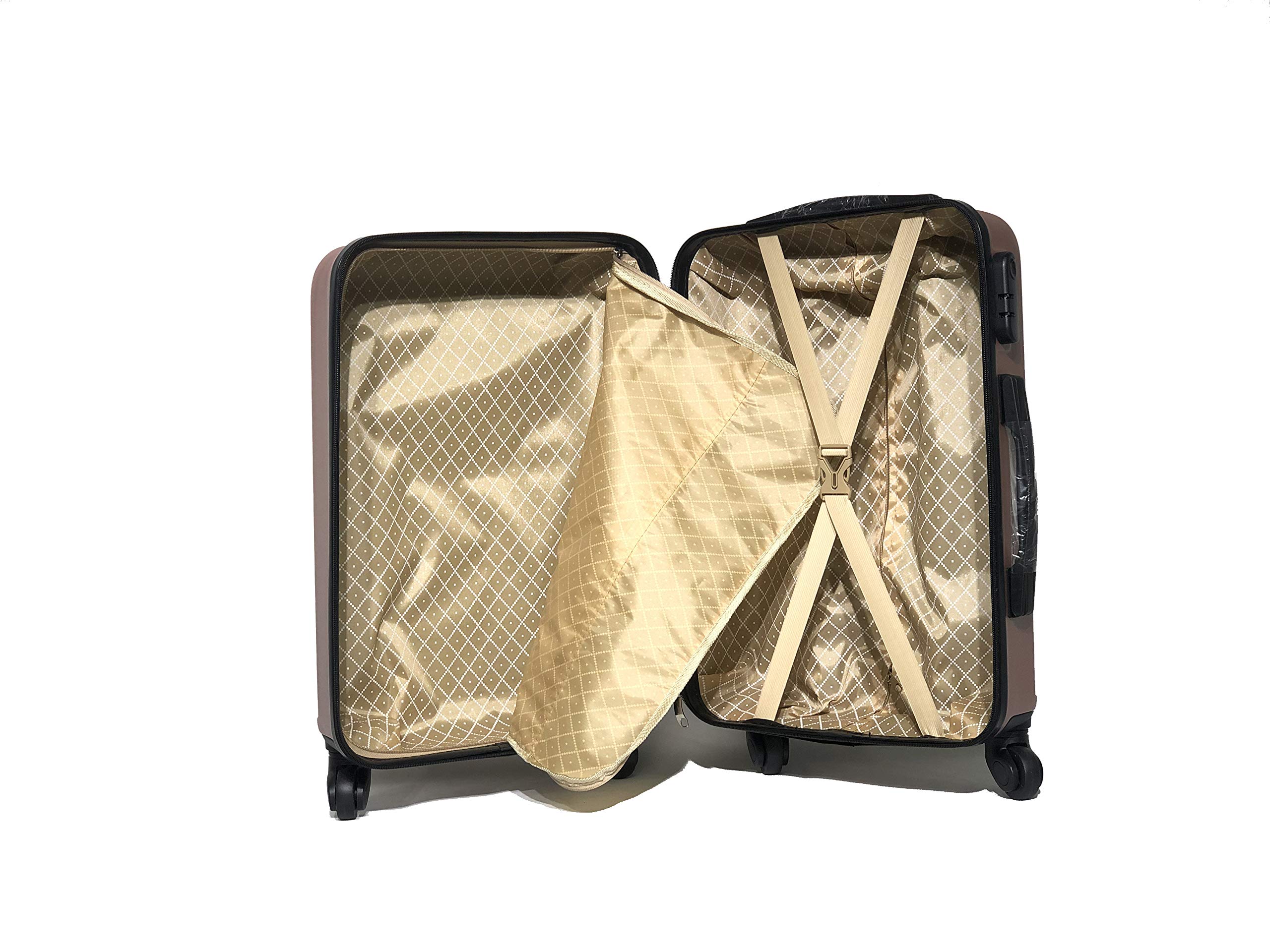 CELIMS - Set Valigie | Valigia Media 20 kg Rigida Oro Rosa + Beauty Case da Viaggio 35cm | Valigia da Stiva 65cm Donna | Trolley Medio 65cm con 4 Ruote