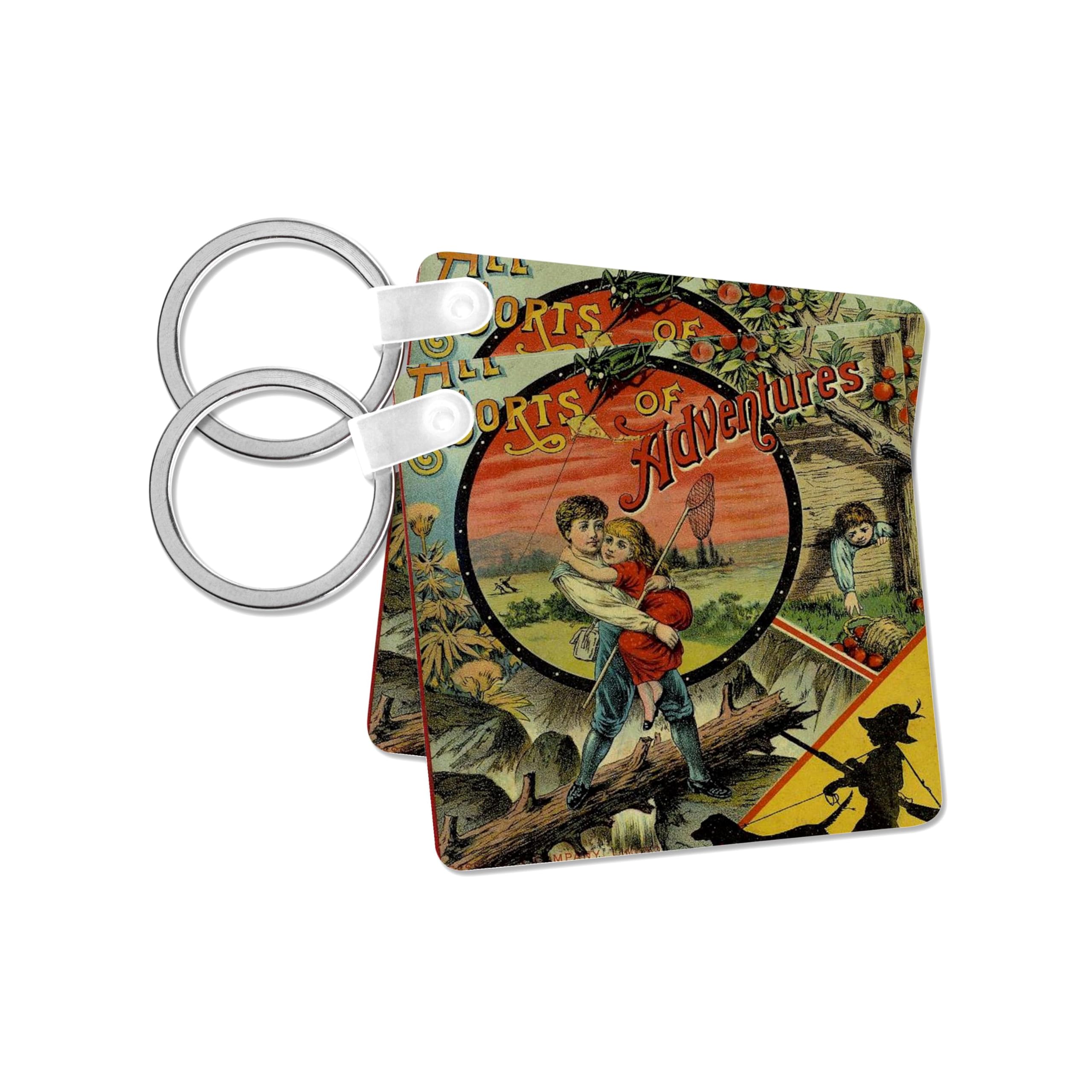 3dRose, Adventures of Children, set of 2 Key Chains