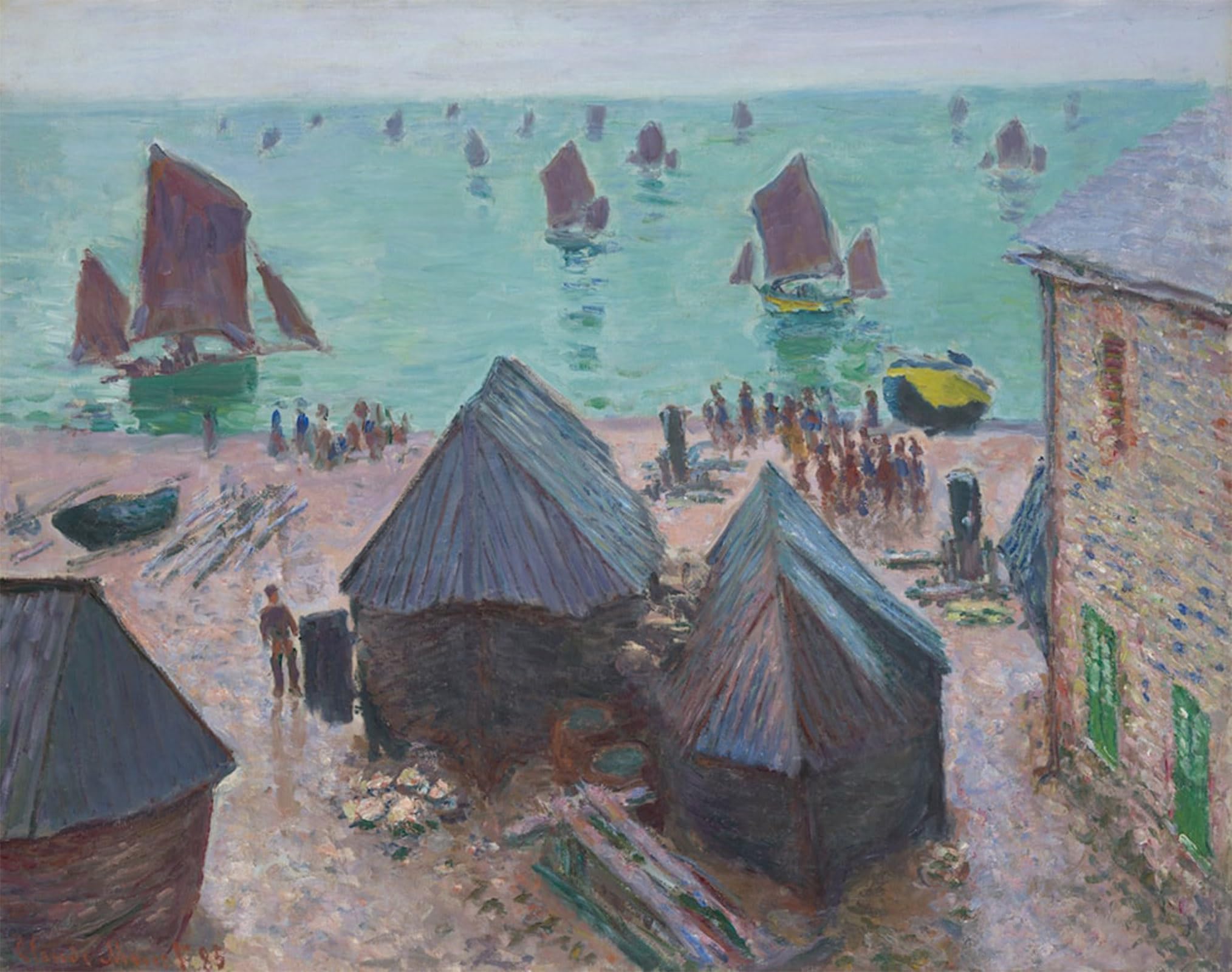 POSTERIIk Vintage Print Pop Art Landscape Artwork the Departure of the Boats Étretat by Claude Monet Art Prints for Office Home Decor 60x90cm