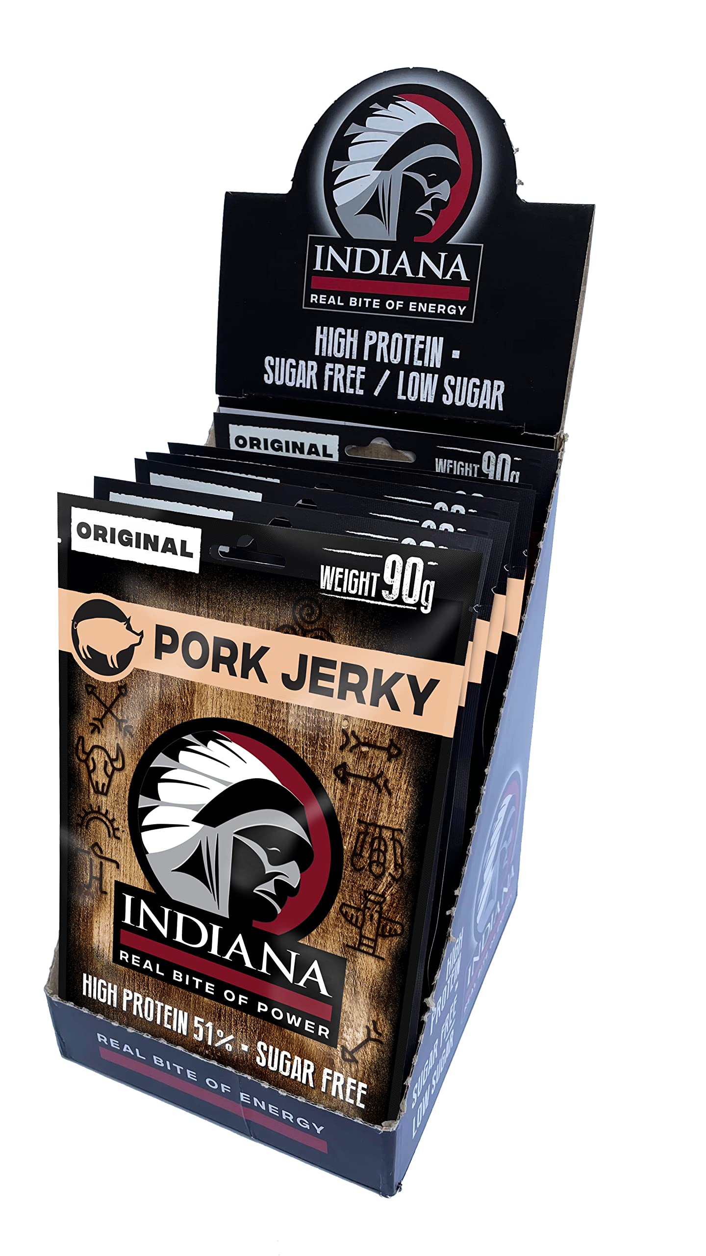 Indiana Jerky Wieprzowina (90 g x 8 szt.)