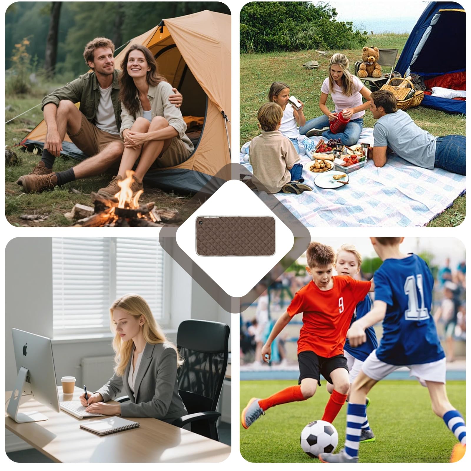 GBKDQQ 45 X 90 cm Beheiztes Sitzkissen Outdoor, Verbesserte 3 Stufen Tragbare Wärmekissen Elektrisch, Heizkissen USB, Sitzheizung für Winter Outdoor Ausflug Camping Angeln Jagd