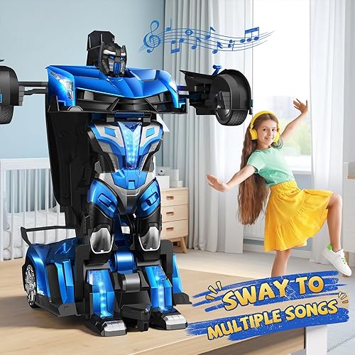 Miniatura 7 de V991 Transform - Auto de control remoto a gran escala 110, 2 baterías recargables para 70 minutos, detección de gestos de 2.4 GHz, deformación con