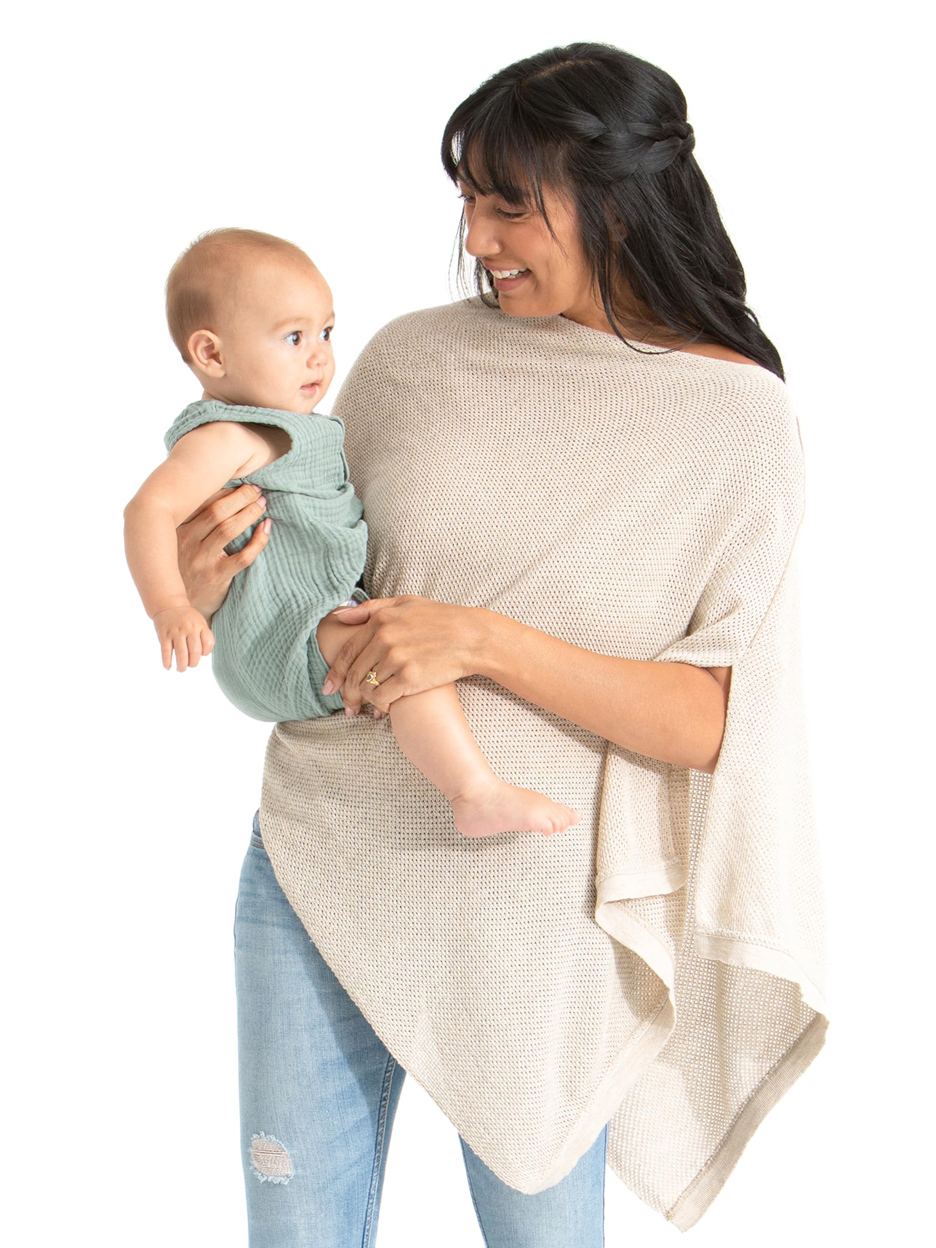 We are Amma | The Cocoon™ - Newborn Essentials Must Haves: Nursing Cover for Breast Feeding Essentials | Nursing Sweater Used as Breastfeeding Cover (Natural, One Size)