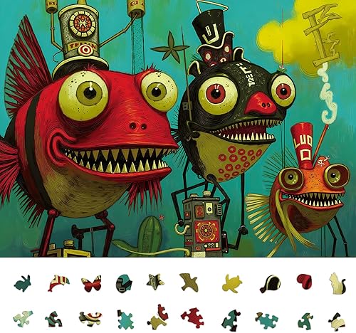 Miniatura 22 de Rompecabezas difíciles para adultos de 1000 piezas: rompecabezas de ilustraciones de pavo real, rompecabezas difícil desafiante e imposible para