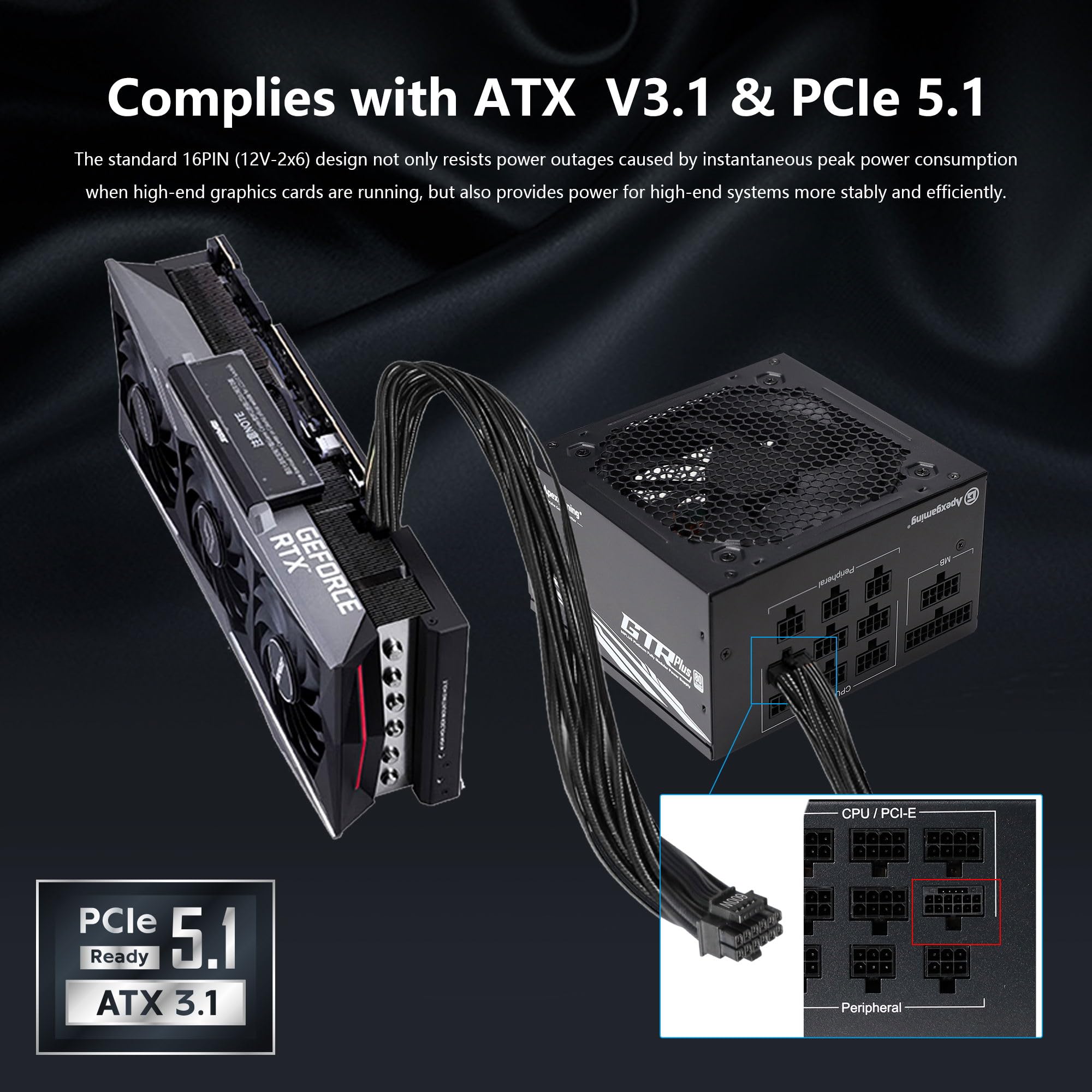Amazon | ApexGaming GTR Plusシリーズ 80PlusPlatinum ATX電源 ATX