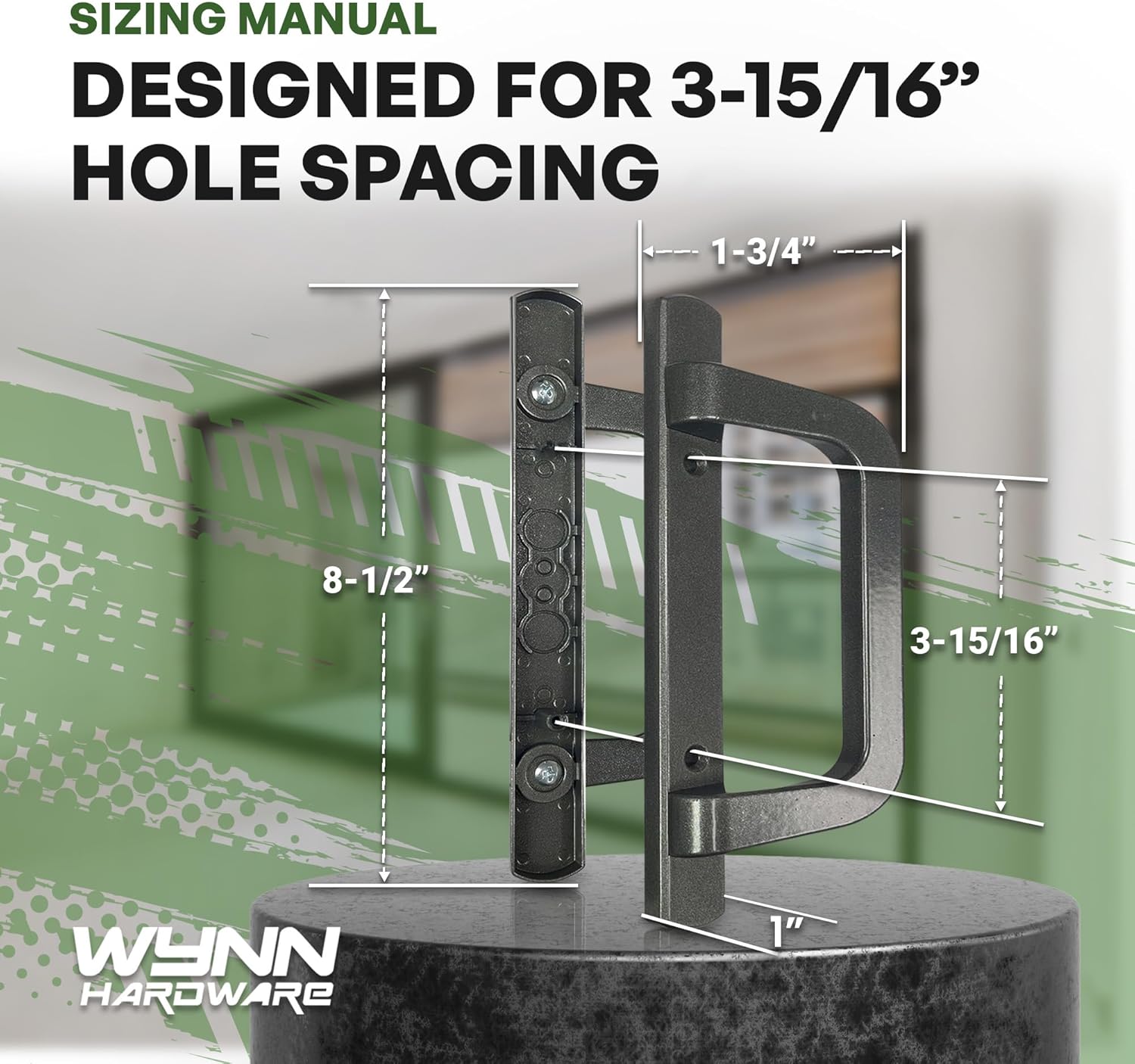 Bronze PGT Sliding Door Handle Set | Handle Replacement Repair | Fix PGT Sliding Doors with Screws and Latch Lever - Fits 3-15/16" Hole spacing - Easy Installation