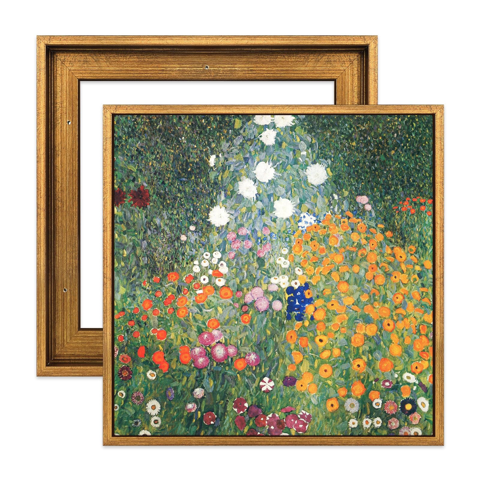Vintage Gold 6x6 Canvas Floater Frame for Oil Paintings,0.9" Deep